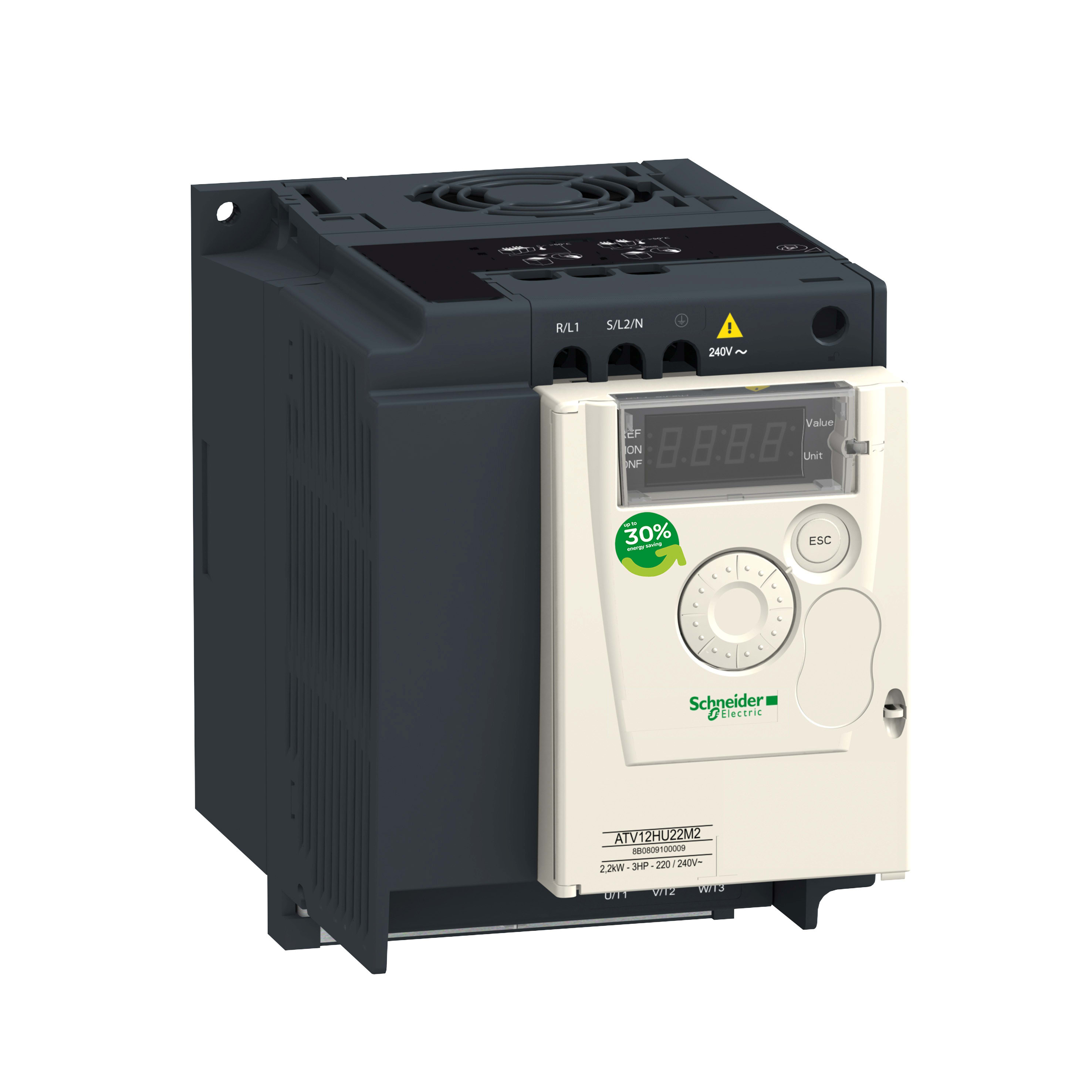 SCHNEIDER ELECTRIC - Variatore di velocità Altivar Machine ATV12 IP20 - 0,75kW - 120V - monofase con dissipatore temico ATV12H075F1