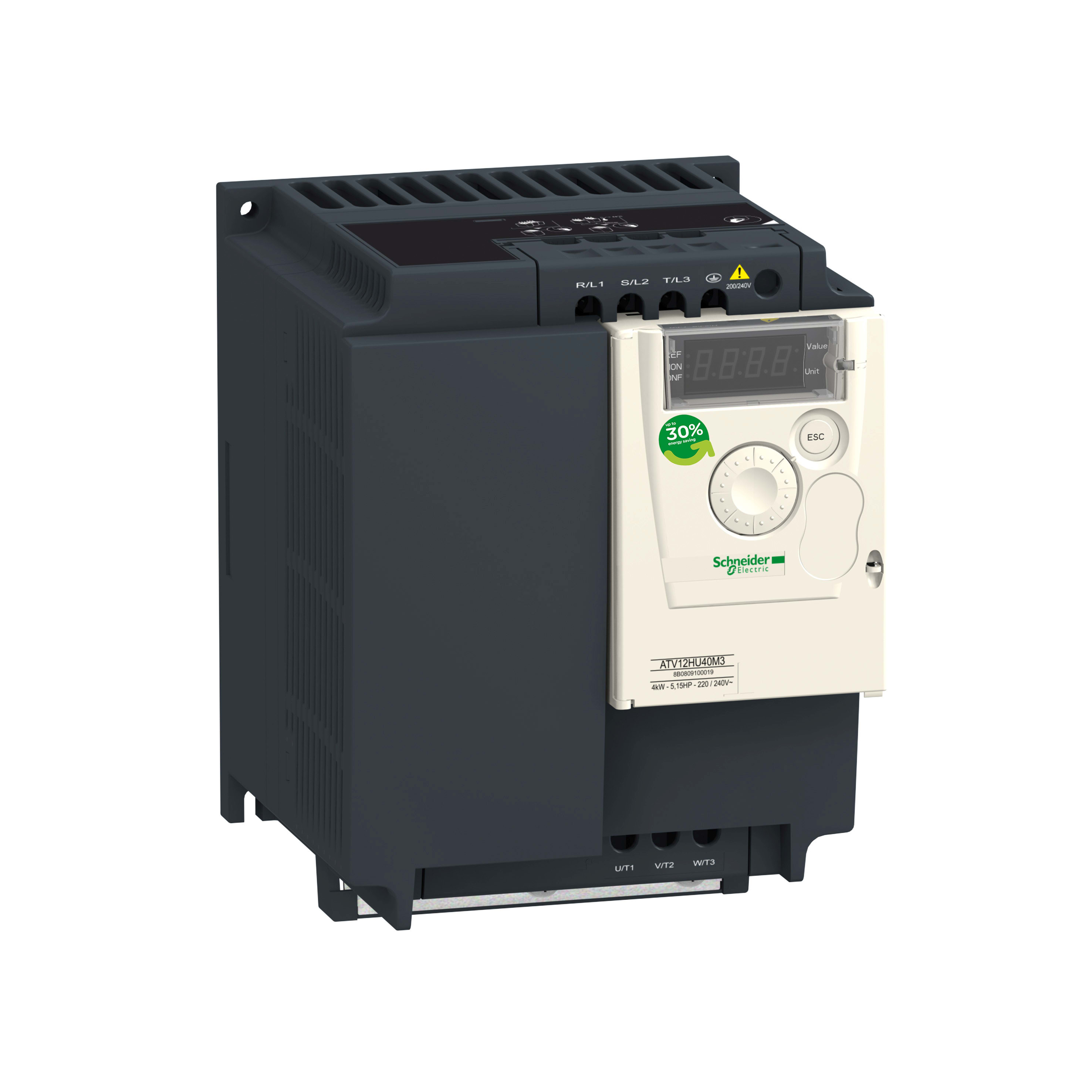 SCHNEIDER ELECTRIC - Variatore di velocità Altivar Machine ATV12 IP20 - 4kW - 240V - trifase con dissipatore temico ATV12HU40M3