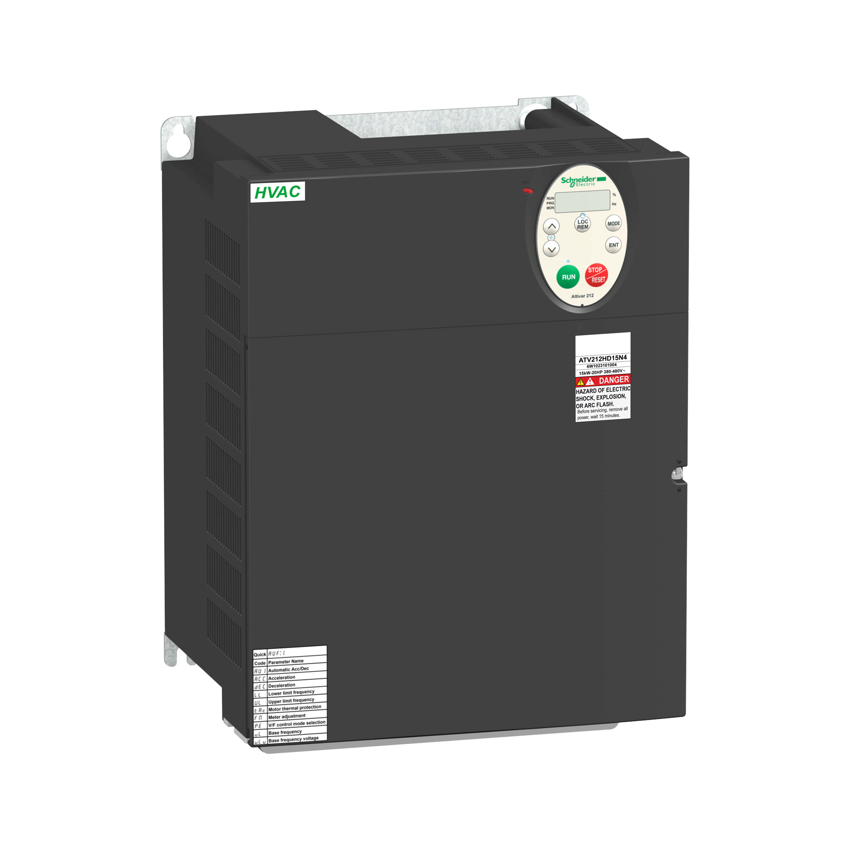 SCHNEIDER ELECTRIC - Variatore di velocità ATV212 - 18,5 kW - 25 HP - 480 V - trifase - EMC - IP21 ATV212HD18N4
