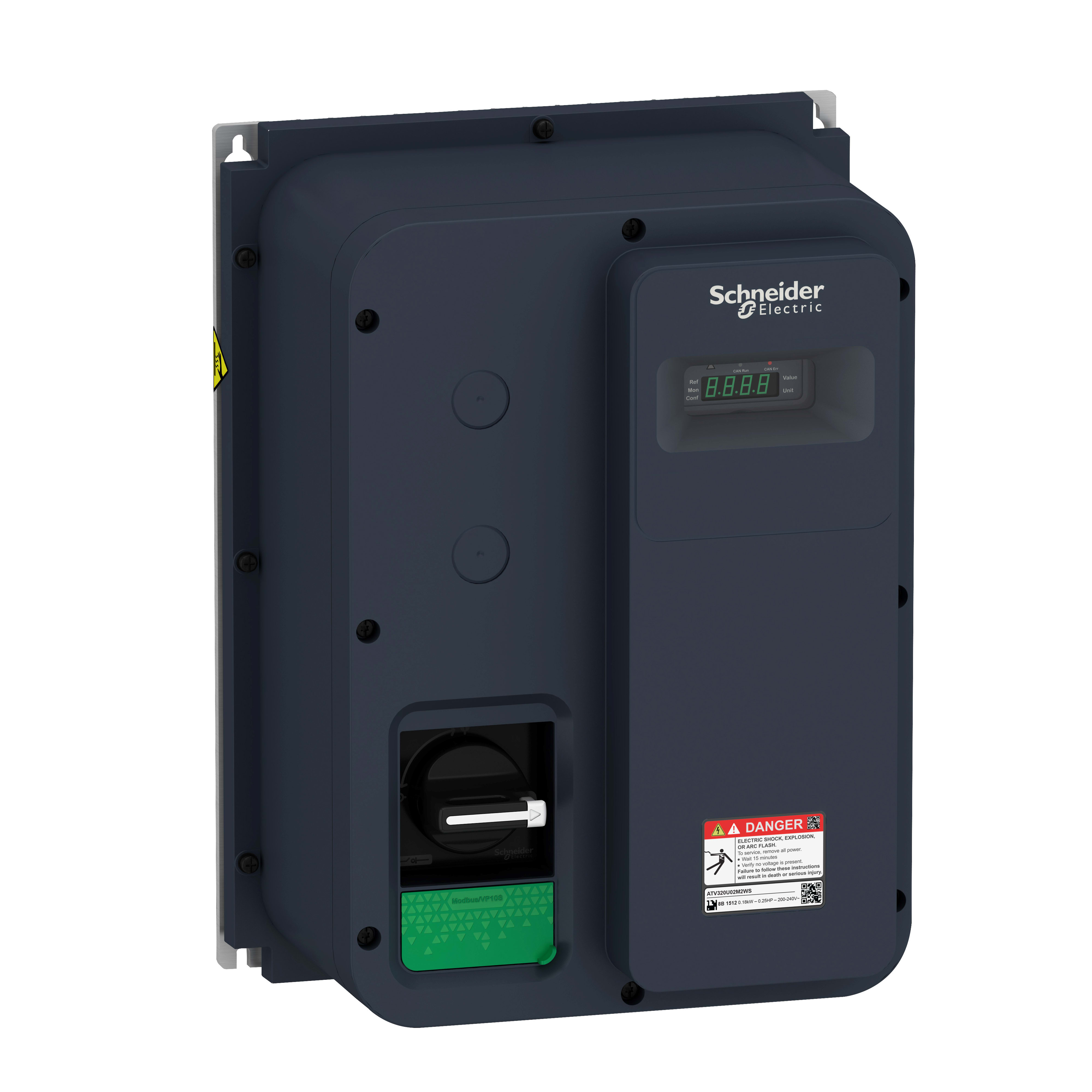 SCHNEIDER ELECTRIC - Variatore di velocità Altivar Machine ATV320 IP65 - 0,37KW - 240V - monofase con sezionatore ATV320U04M2WS