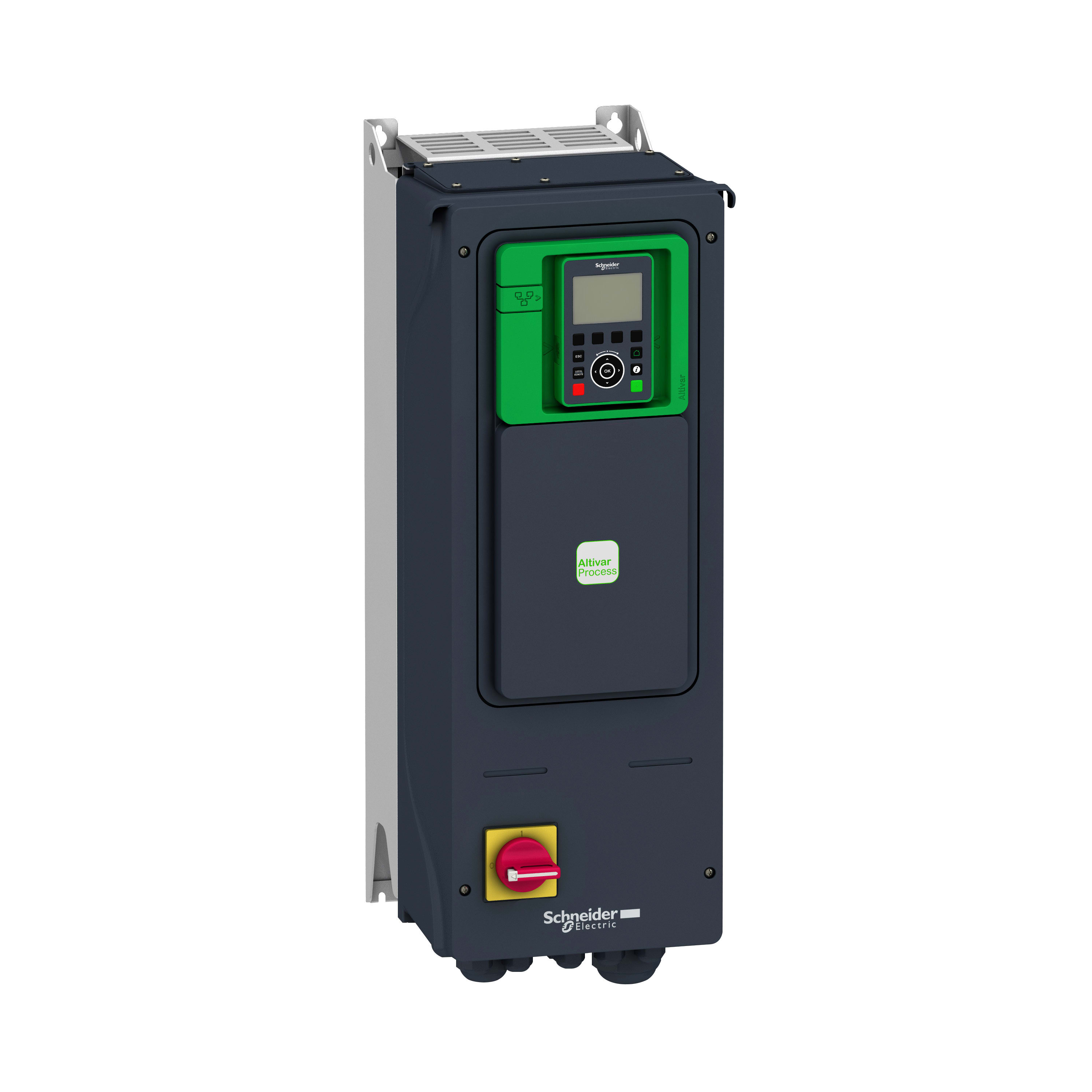 SCHNEIDER ELECTRIC - Variatore di velocità, Altivar Process ATV900, ATV950, 4kW, da 400 a 480V, con unità frenatura, interruttore, IP55