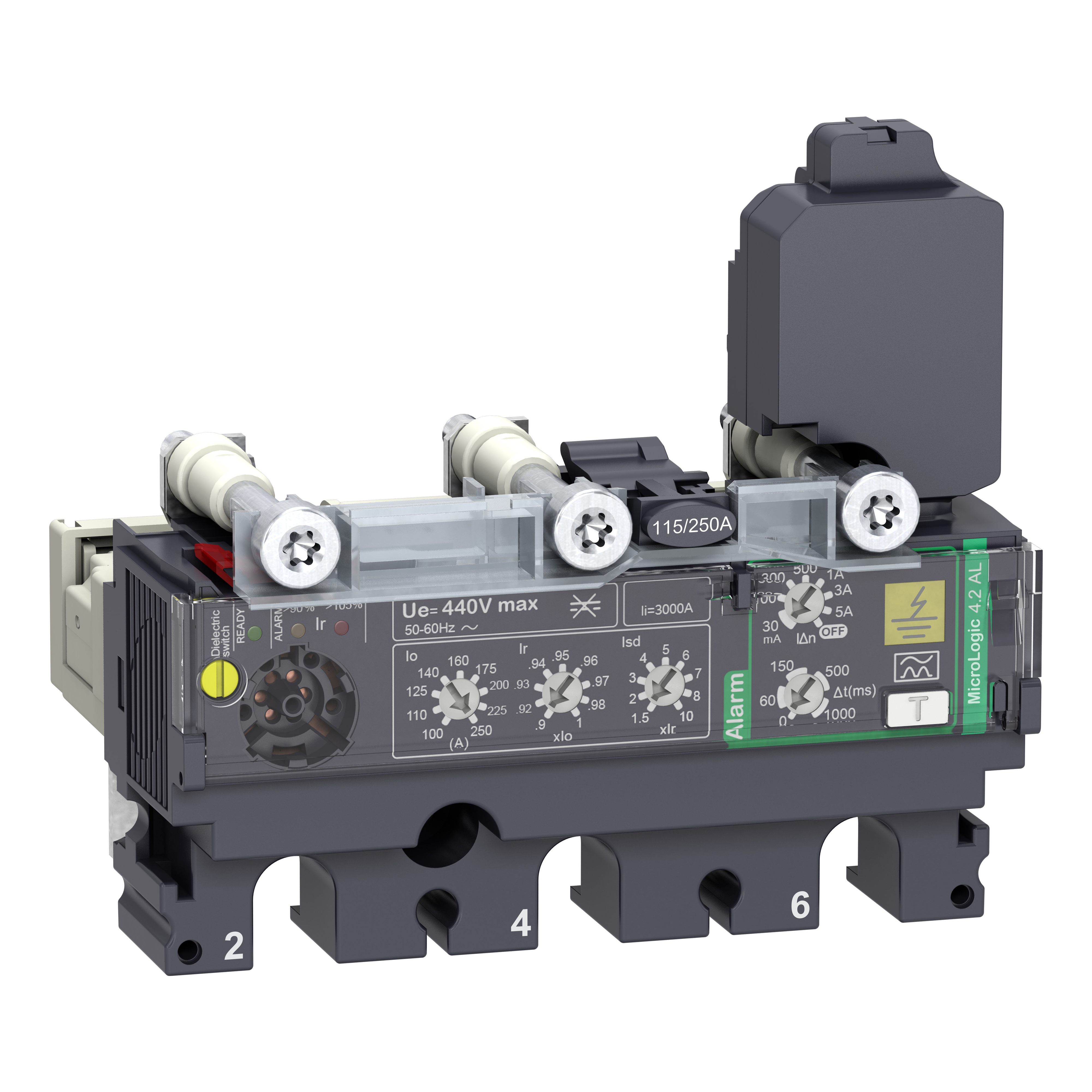 SCHNEIDER ELECTRIC - Sganciatore MicroLogic Vigi 4.2AL, ComPacT NSX100-250, 3 poli, protezioni elettroniche di base, allarme differenziale, 100A