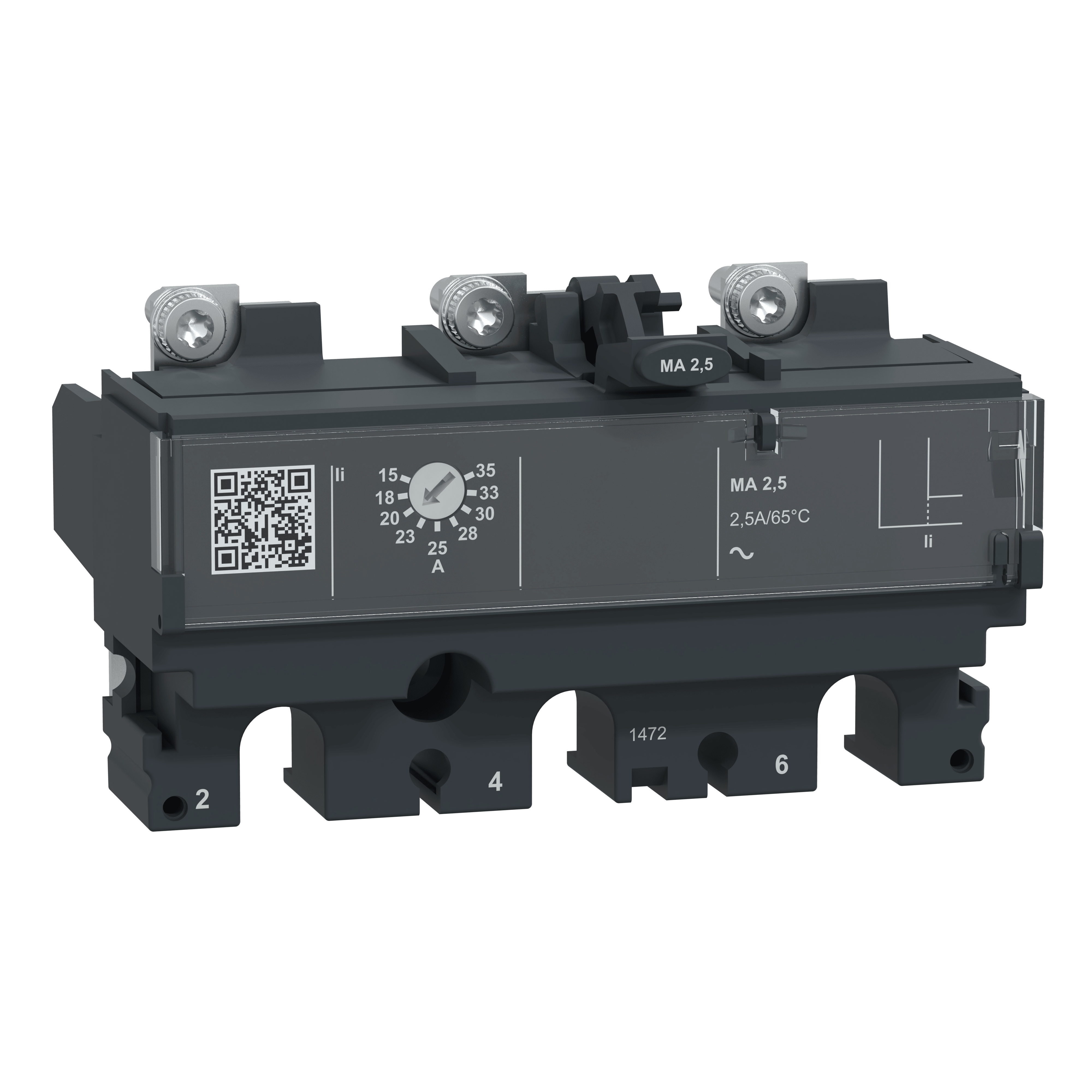 SCHNEIDER ELECTRIC - Sganciatore MA2.5, ComPacT NSX100, 3 poli, protezioni magnetiche, protezione motore, valore nominale 2.5A