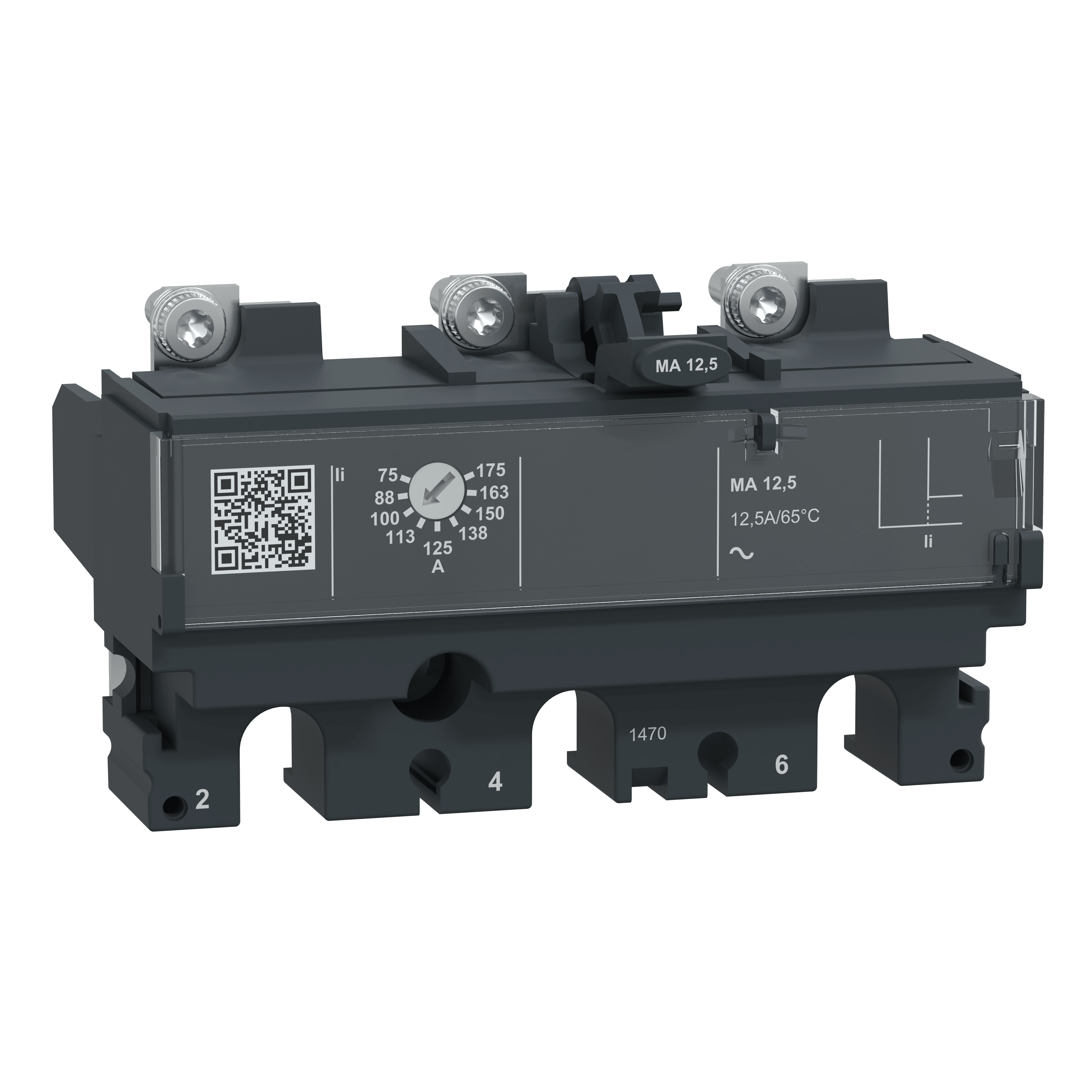 SCHNEIDER ELECTRIC - Sganciatore MA12.5, ComPacT NSX100, 3 poli, protezioni magnetiche, protezione motore, valore nominale 12.5A