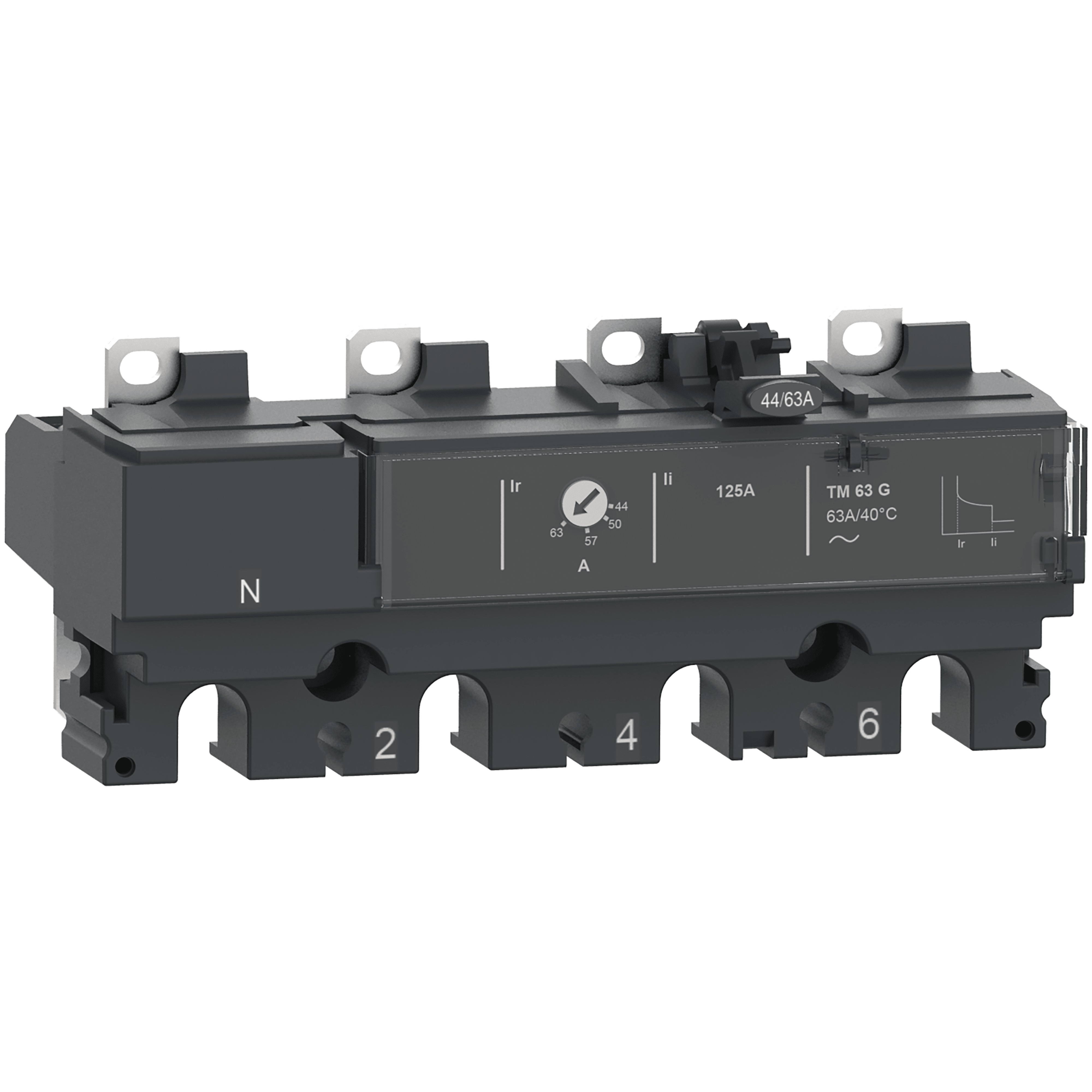 SCHNEIDER ELECTRIC - Sganciatore TM80G, ComPacT NSX100/160, 4 poli 4D (neutro totalmente protetto), protezioni magnetotermiche, generatore, 80A