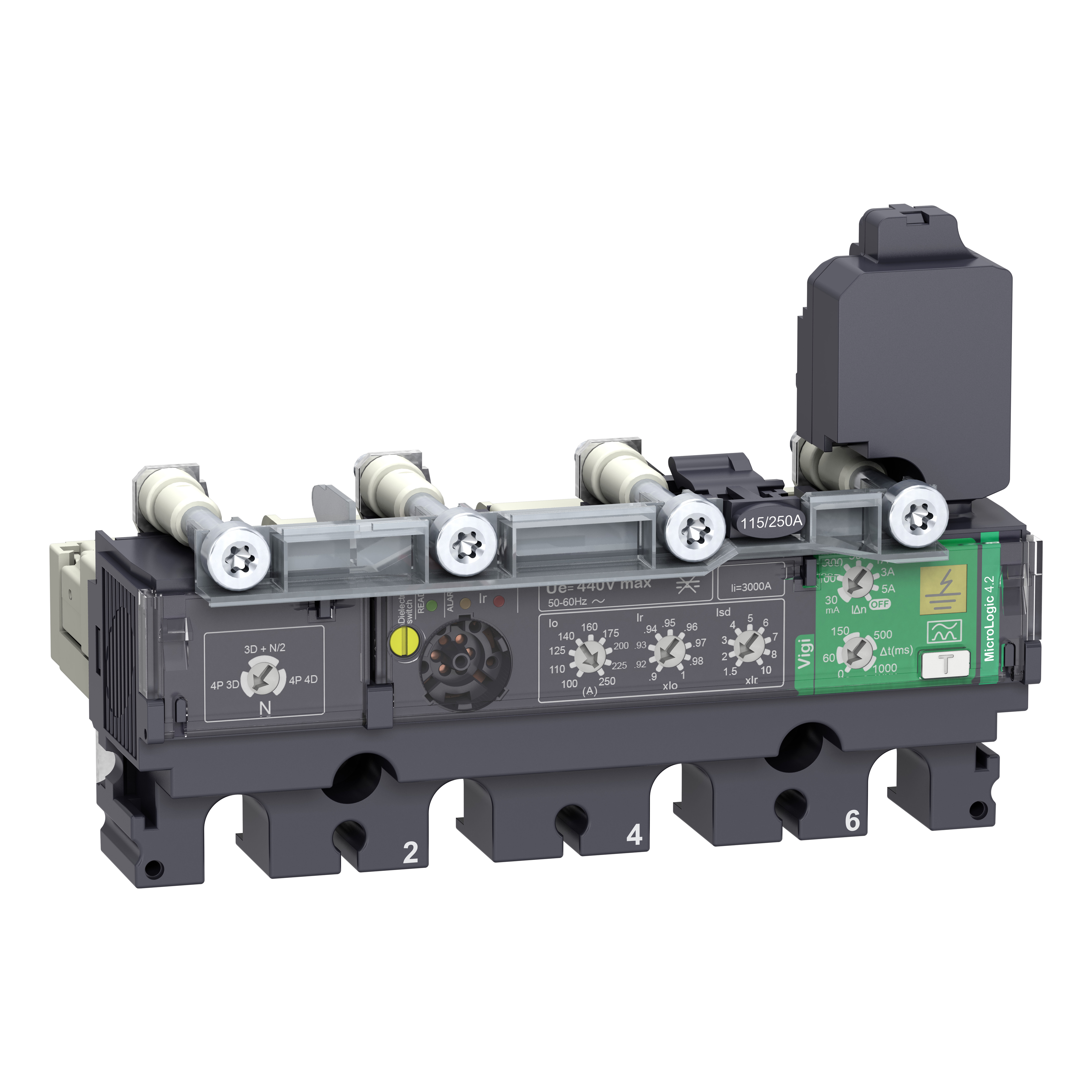 SCHNEIDER ELECTRIC - Sganciatore MicroLogic Vigi 4.2, ComPacT NSX160/250, 4 poli, protezioni elettroniche di base e per correnti differenziali, valore nominale 160A C1644V160