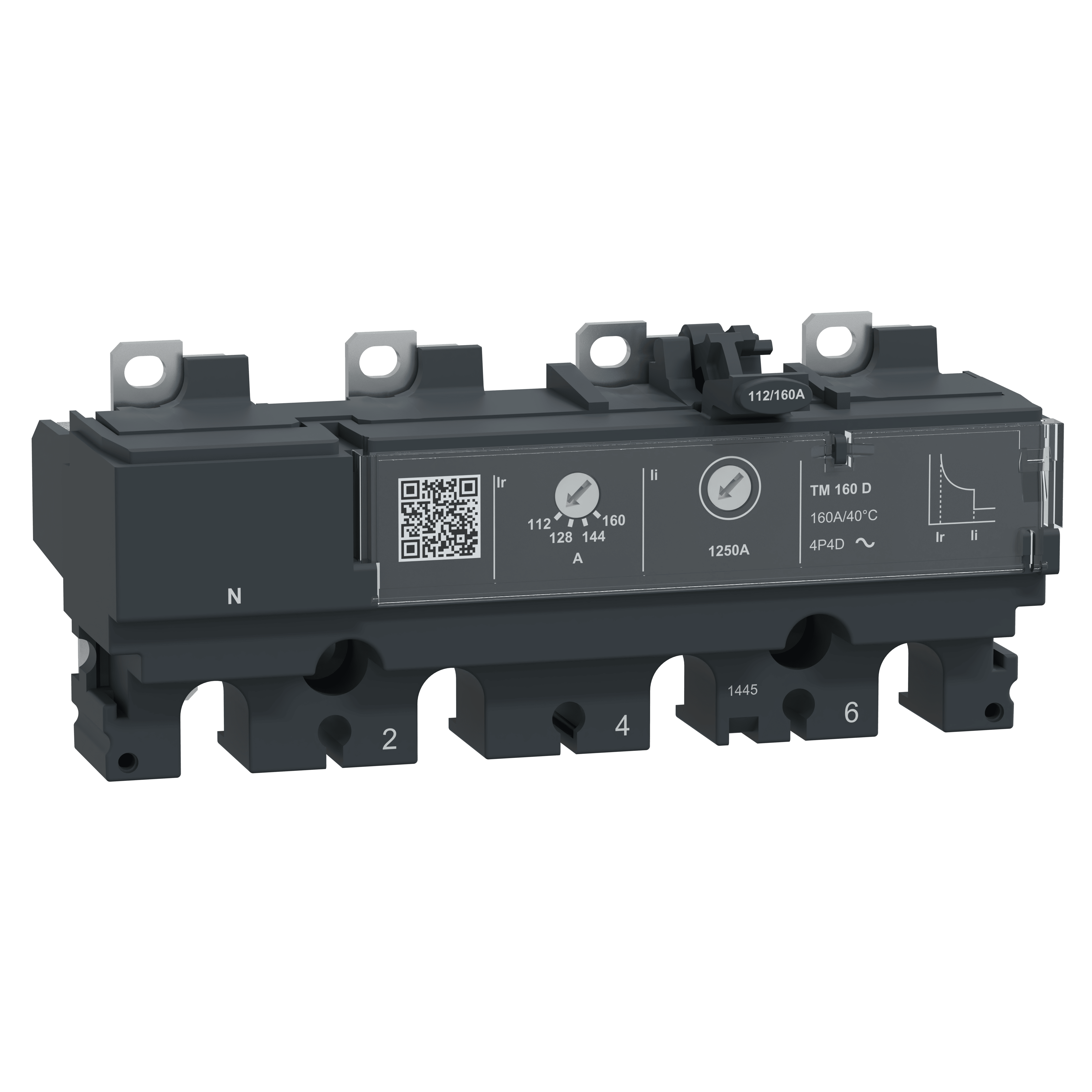 SCHNEIDER ELECTRIC - Sganciatore TM160DC, ComPacT NSX160 DC, 4 poli, protezioni magnetotermiche, valore nominale 160A C164TM160D