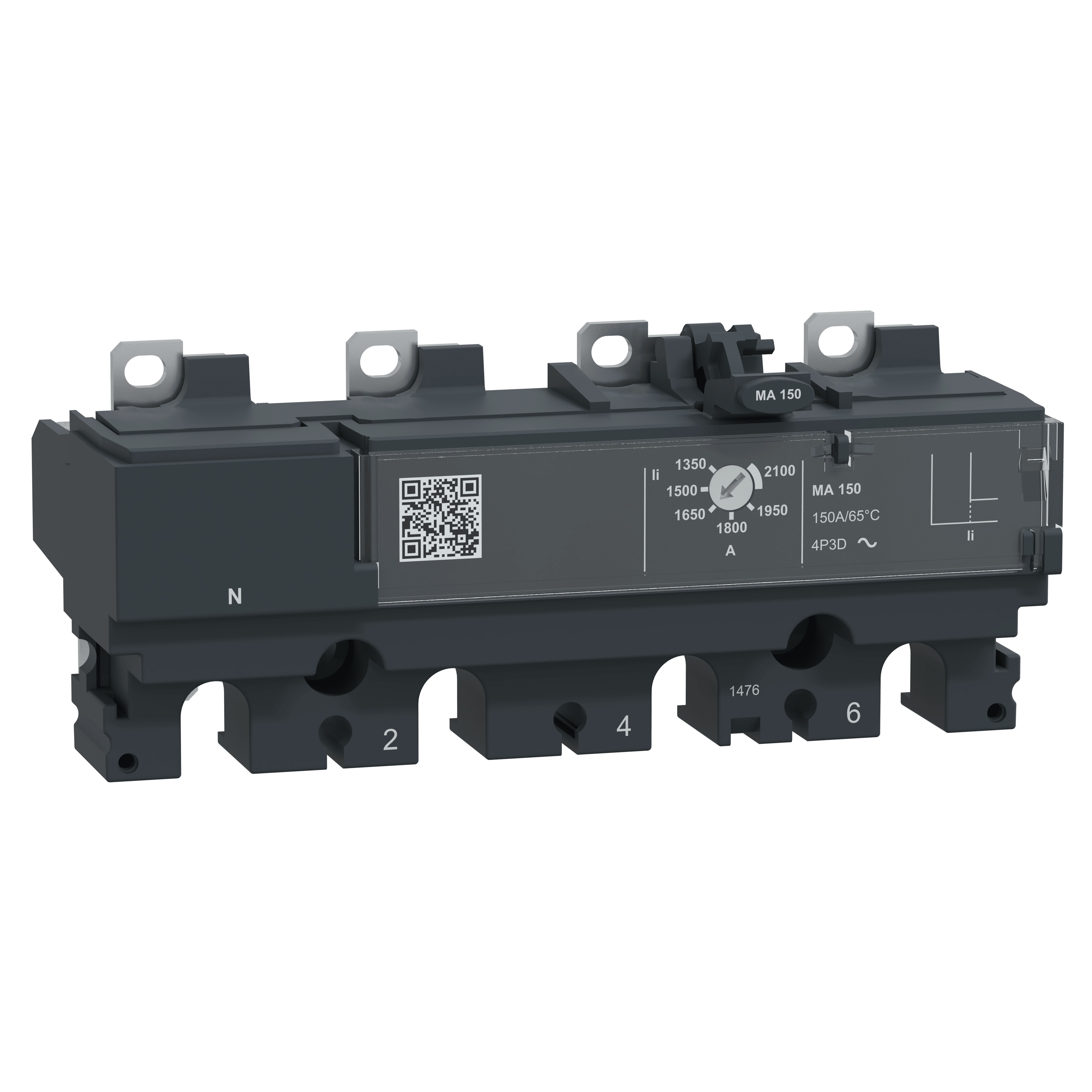 SCHNEIDER ELECTRIC - Sganciatore MA150, ComPacT NSX160/250, 4 poli 3D (neutro non protetto), magnetica, protezione motore, valore nominale 150A C166MA150