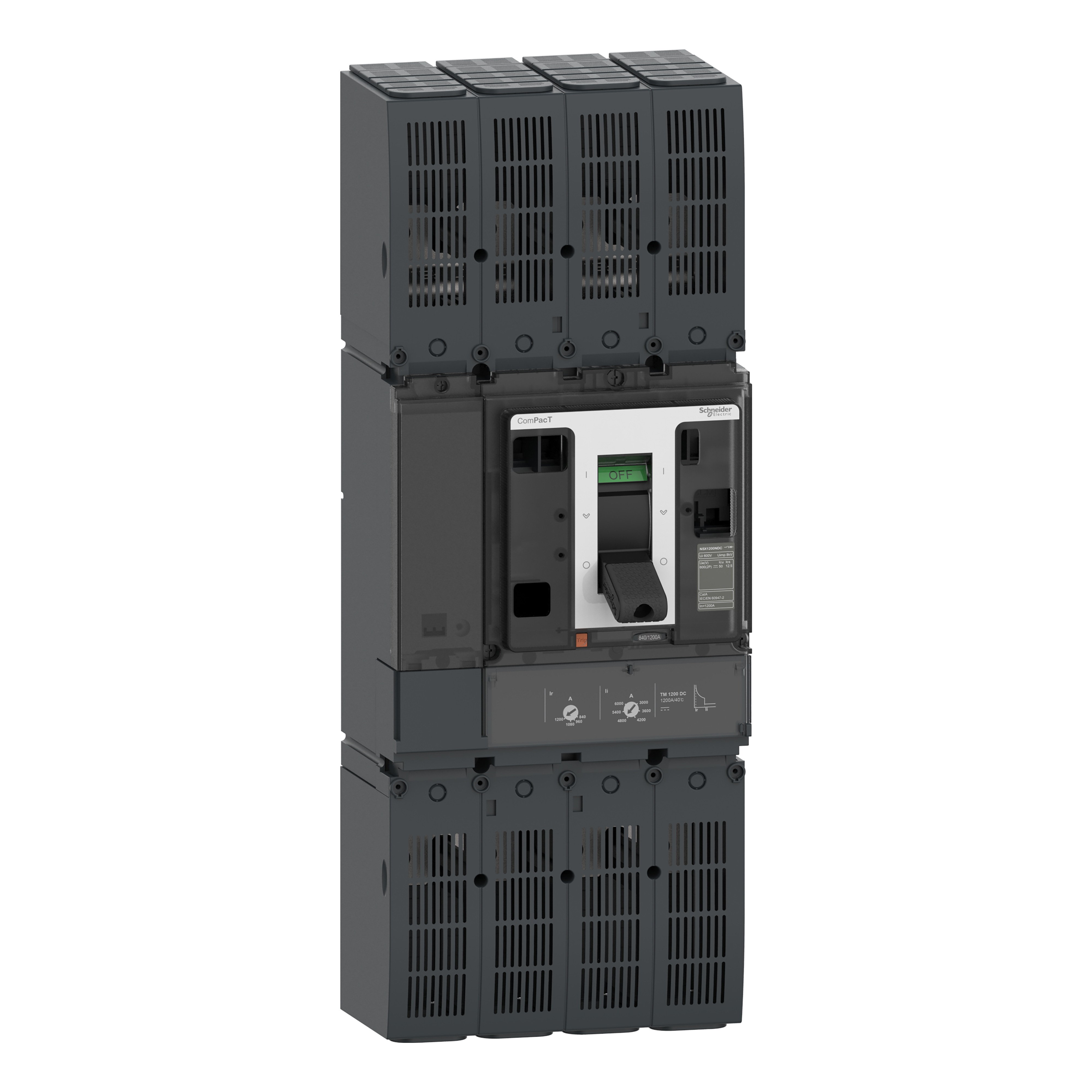 SCHNEIDER ELECTRIC - Interruttore, ComPacT NSX800N DC, 50kA/600VDC, 2 poli, Sganciatore TM-DC 800A C1BN2TM800D