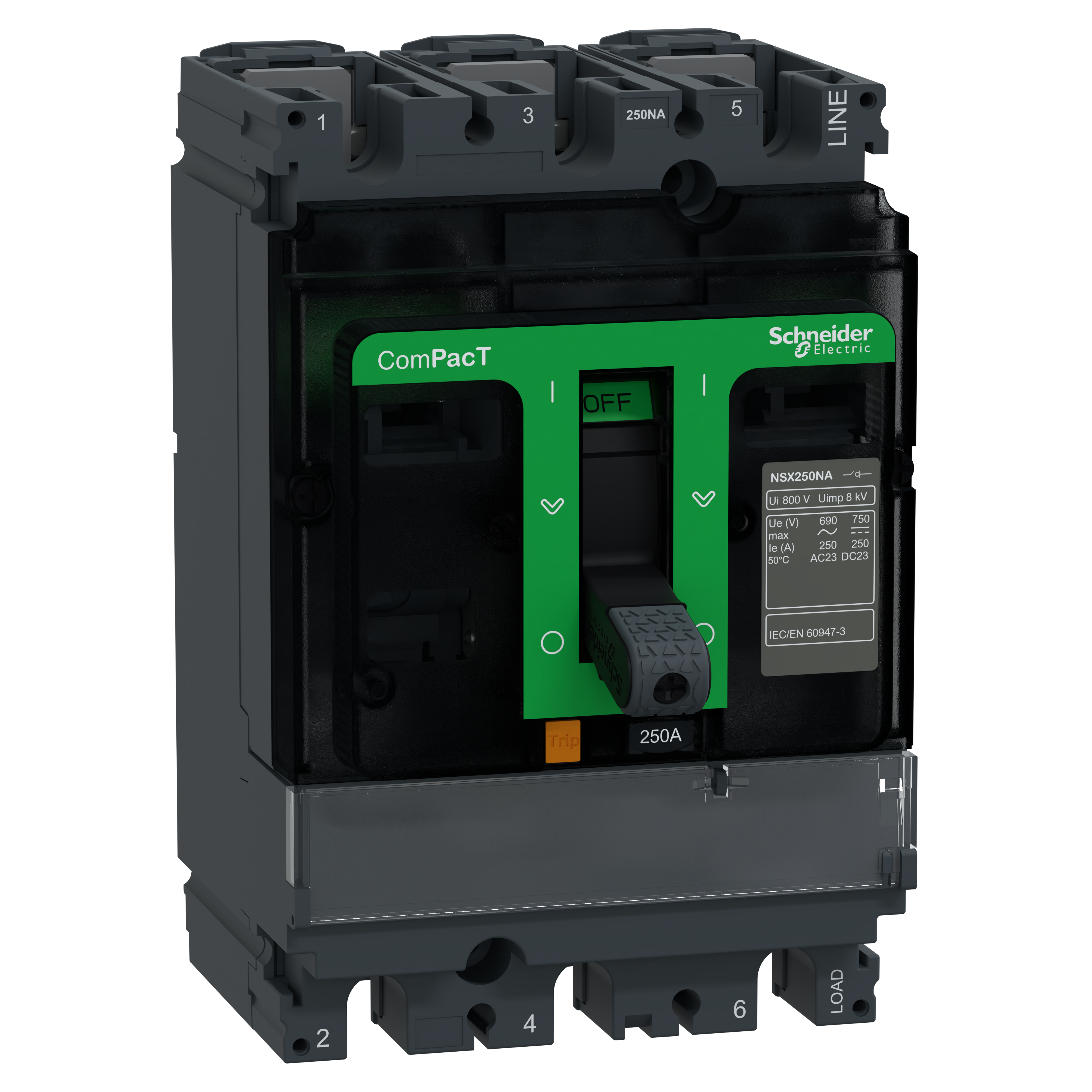 SCHNEIDER ELECTRIC - Sezionatore, ComPacT NSX250NA, 3 poli, corrente termica Ith 250A C253250S