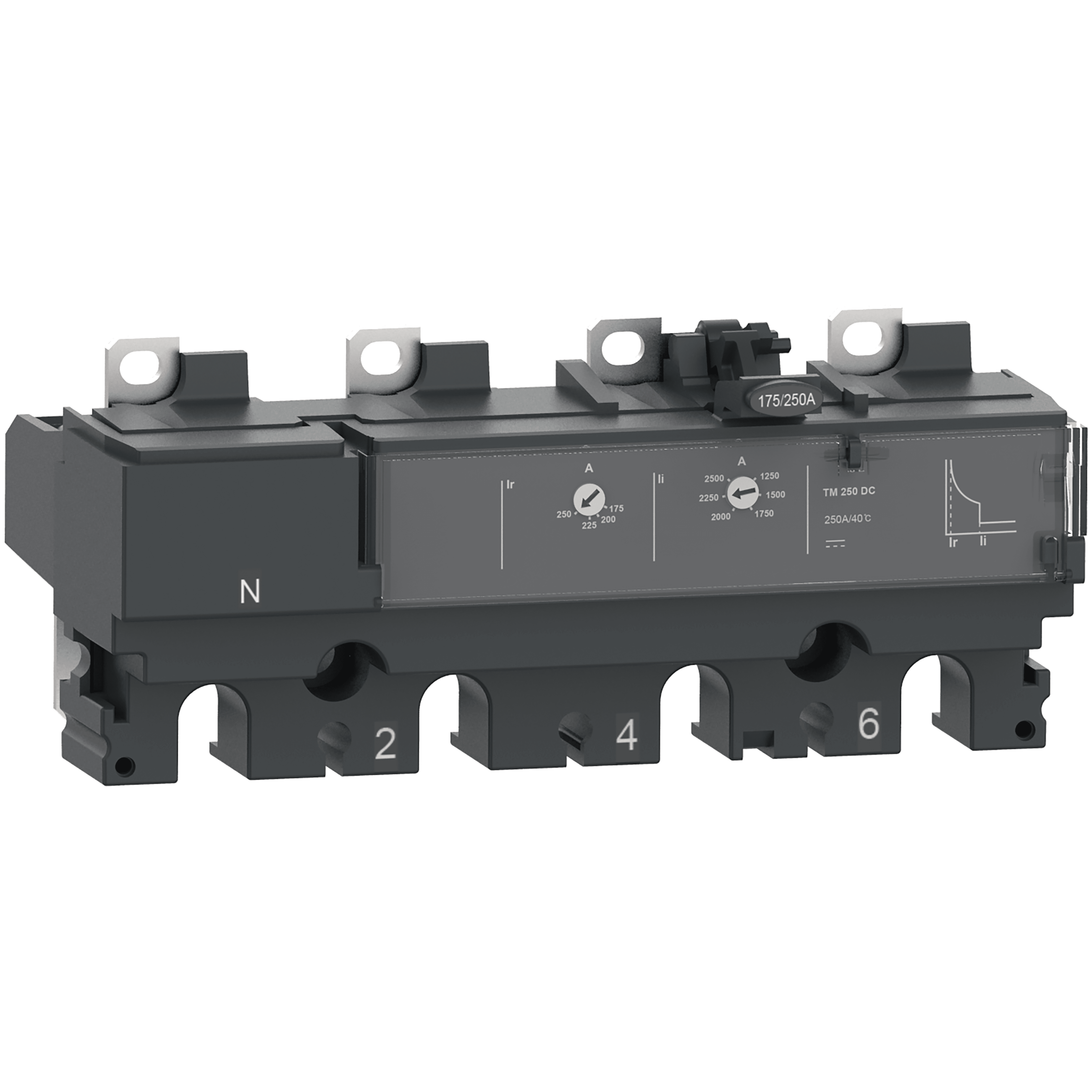 SCHNEIDER ELECTRIC - Sganciatore TM250DC, ComPacT NSX250 DC, 4 poli, protezioni magnetotermiche, valore nominale 250A