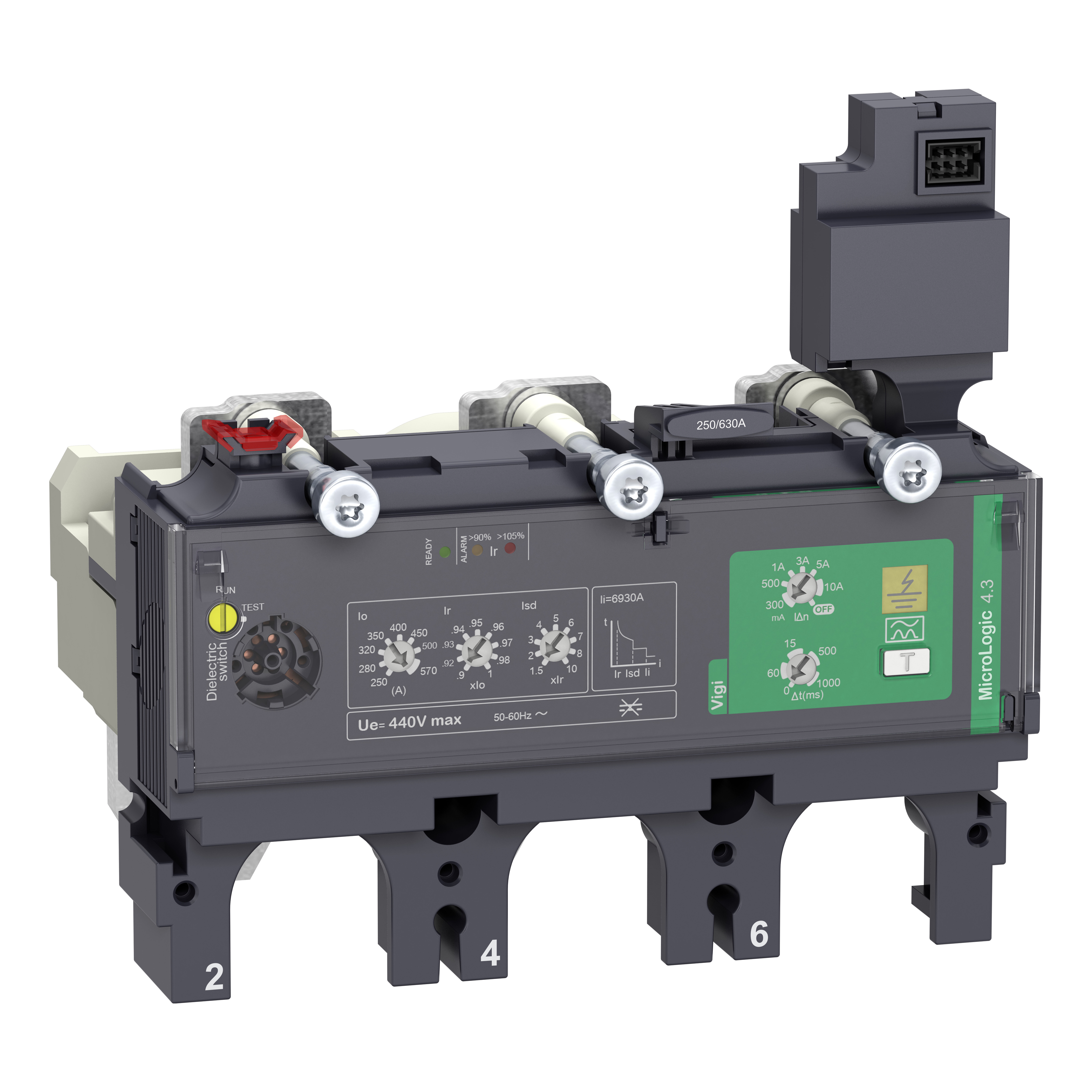 SCHNEIDER ELECTRIC - Sganciatore MicroLogic Vigi 4.3, ComPacT NSX 400/630, 3 poli, protezioni elettroniche di base e per correnti differenziali, valore nominale 400A C4034V400