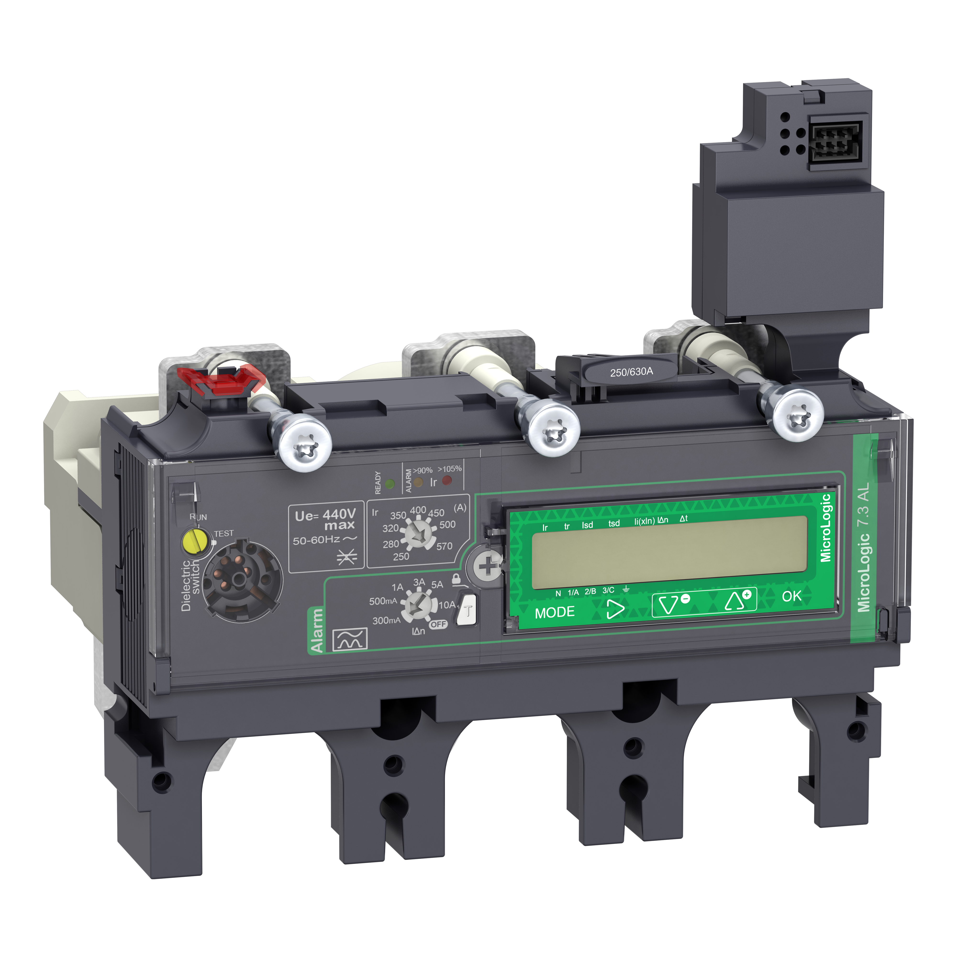 SCHNEIDER ELECTRIC - Sganciatore MicroLogic Vigi 7.3E AL, ComPacT NSX 630, 3 poli, protezioni di base, allarme differenziale, misuratore di energia 570A