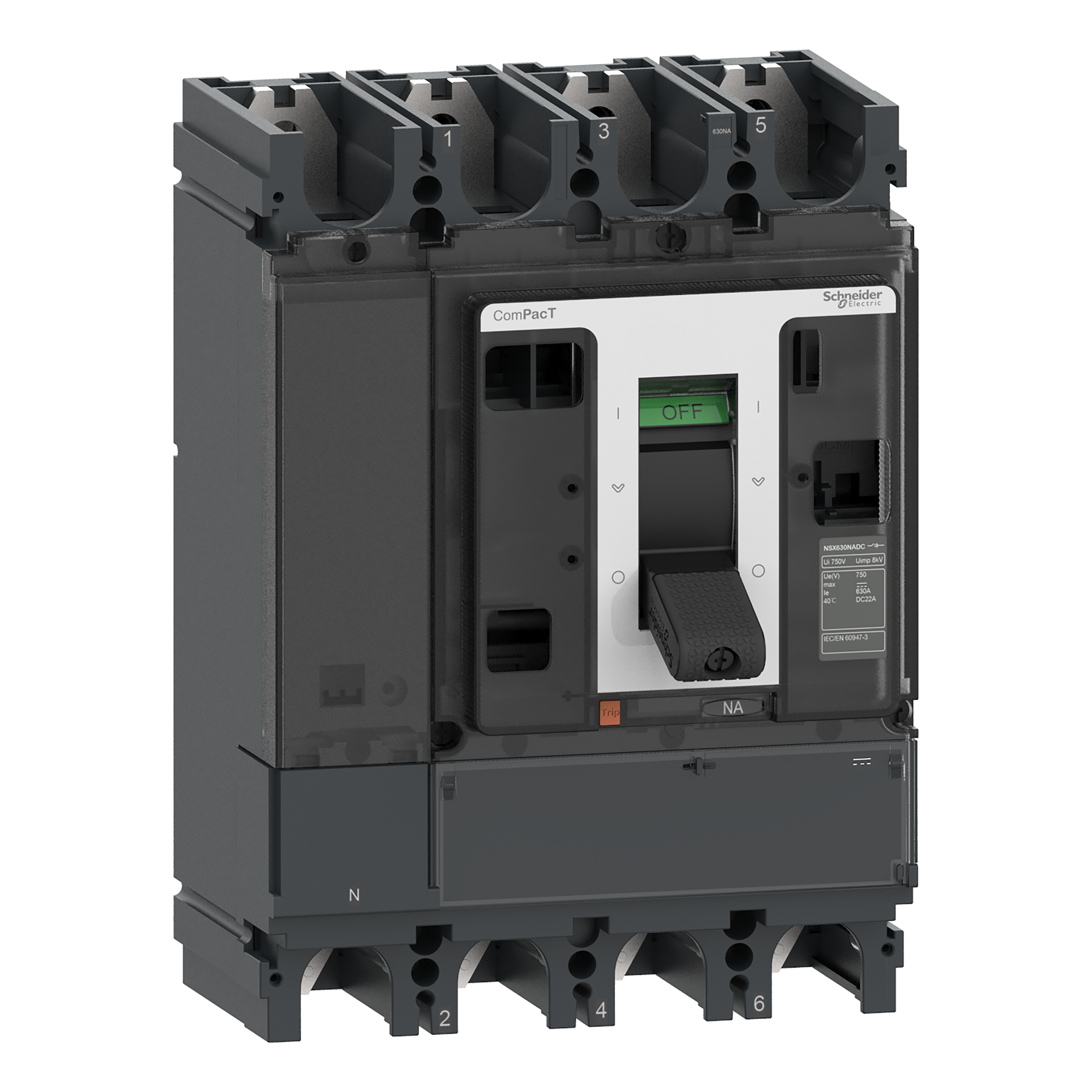 SCHNEIDER ELECTRIC - Sezionatore, ComPacT NSX630NA DC, 4 poli, corrente termica Ith 630A