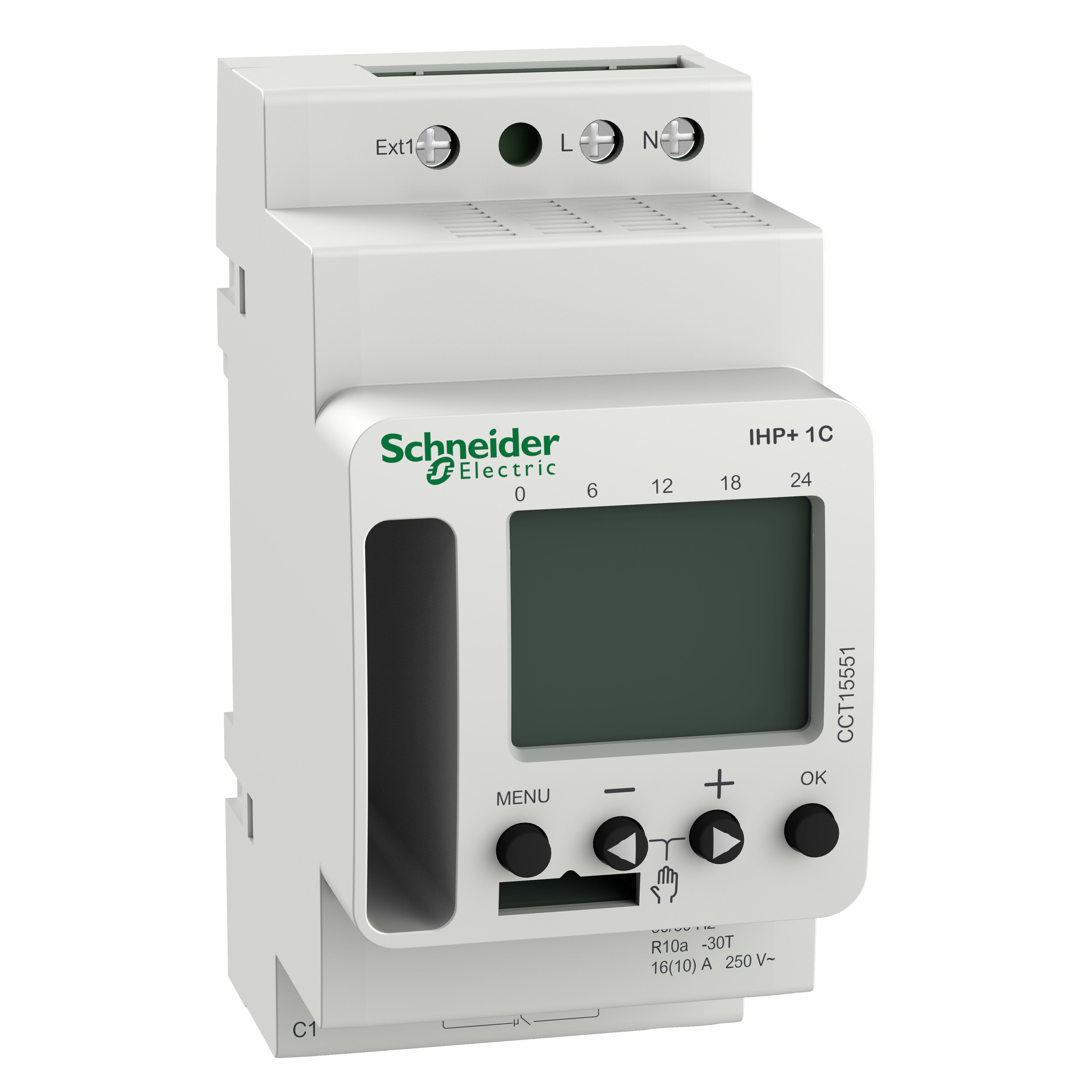 SCHNEIDER ELECTRIC - Interruttore orario programmabile SMARTw Acti 9 IHP + 1C (24h / 7d) CCT15551