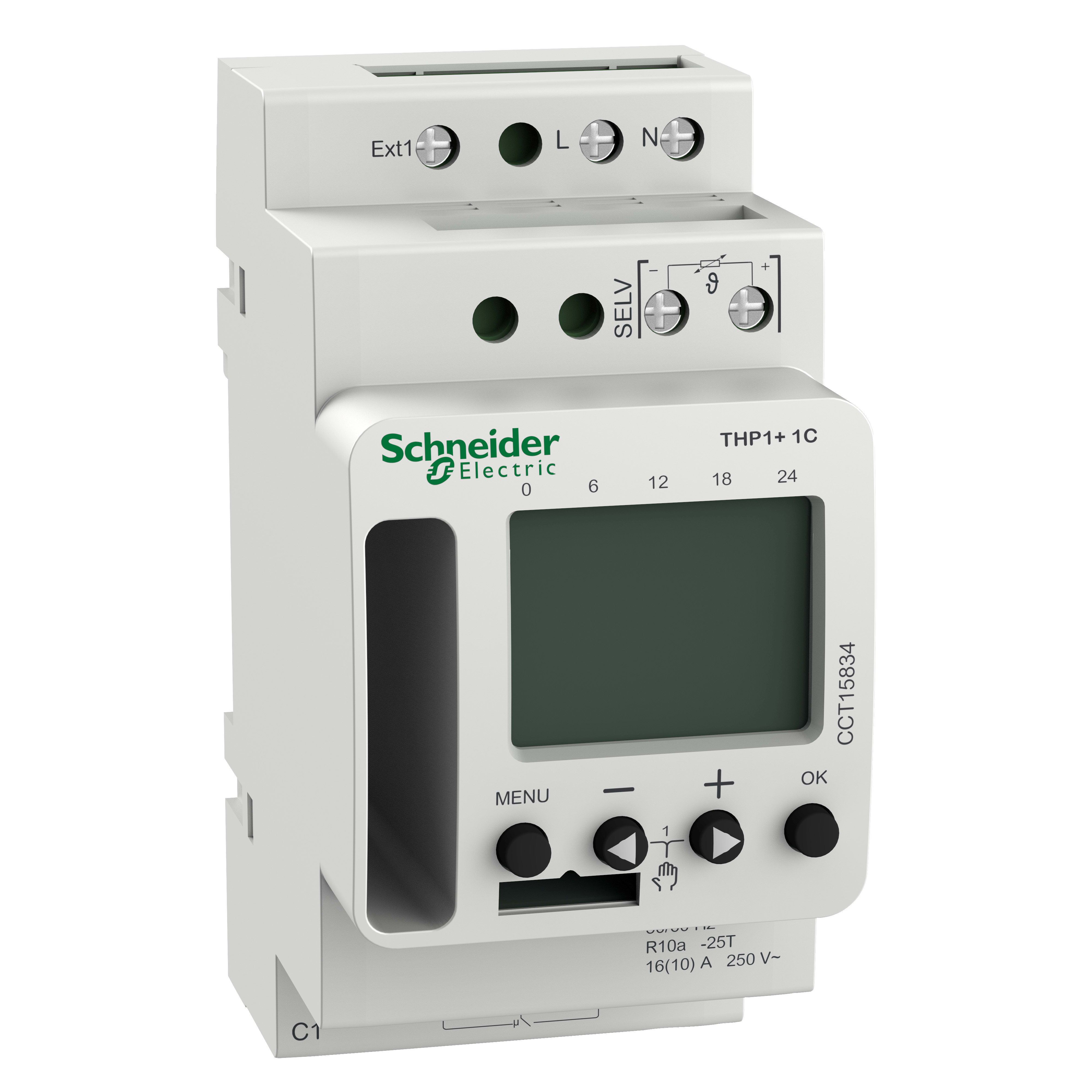 SCHNEIDER ELECTRIC - Cronotermostato Acti 9 THP1 + 1C (24h / 7d) CCT15834