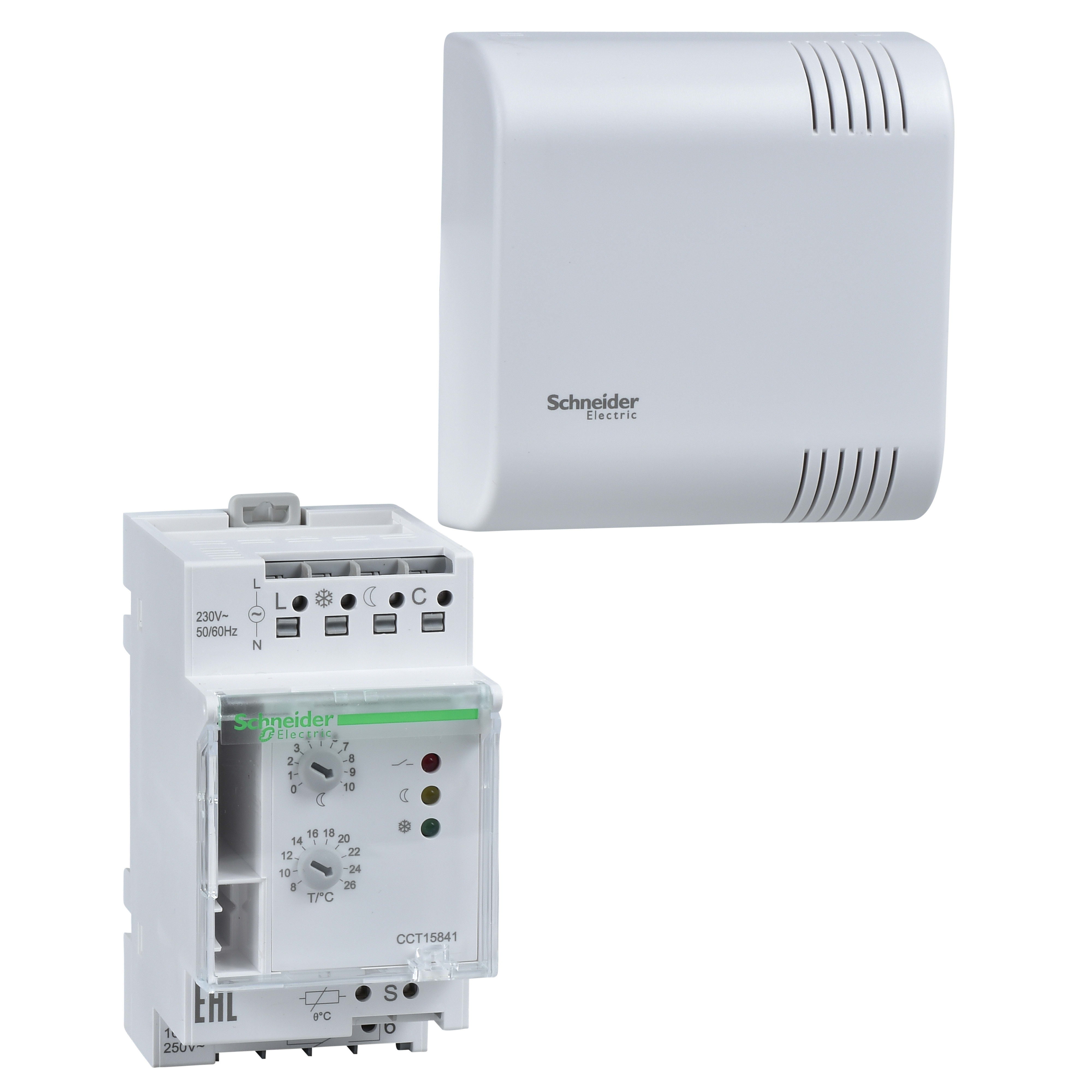 SCHNEIDER ELECTRIC - TH4 termostato - 1 zona – con sonda temperatura ambiente integrata CCT15841