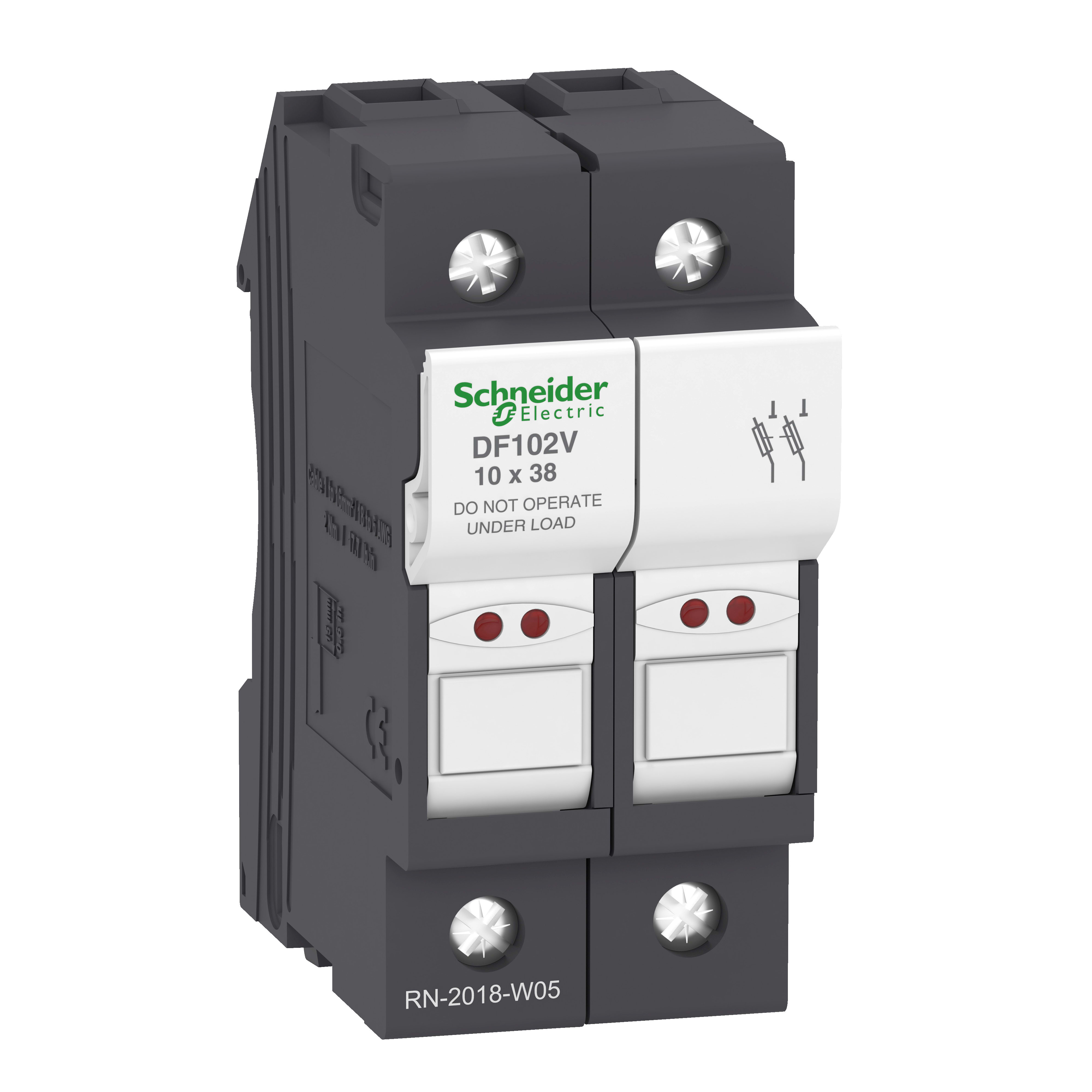 SCHNEIDER ELECTRIC - Portafusibile TeSys DF 32A - fusibile 10x38 2P con LED DF102V