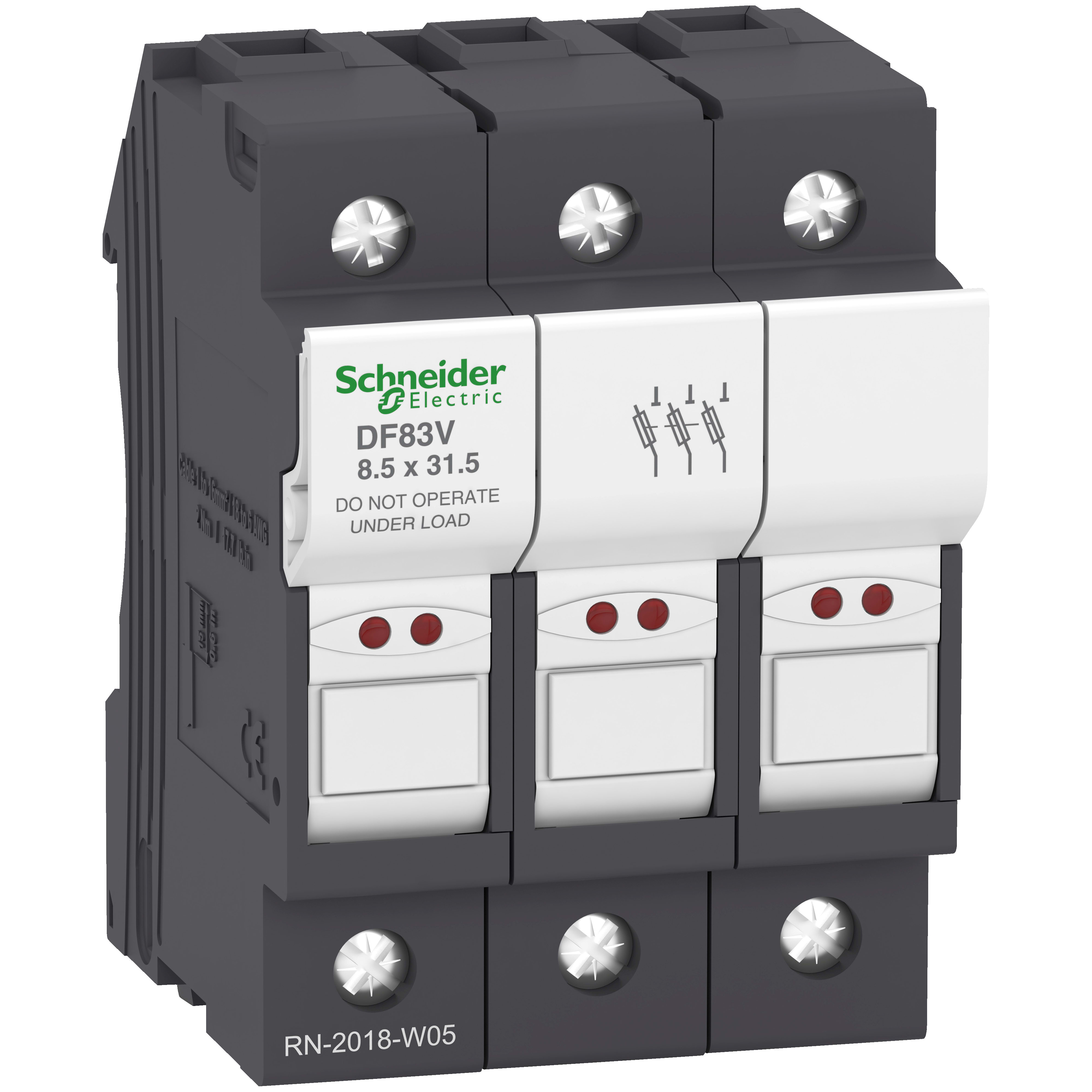 SCHNEIDER ELECTRIC - Portafusibile TeSys DF 25A - fusibile 8,5x31,5 3P con LED DF83V