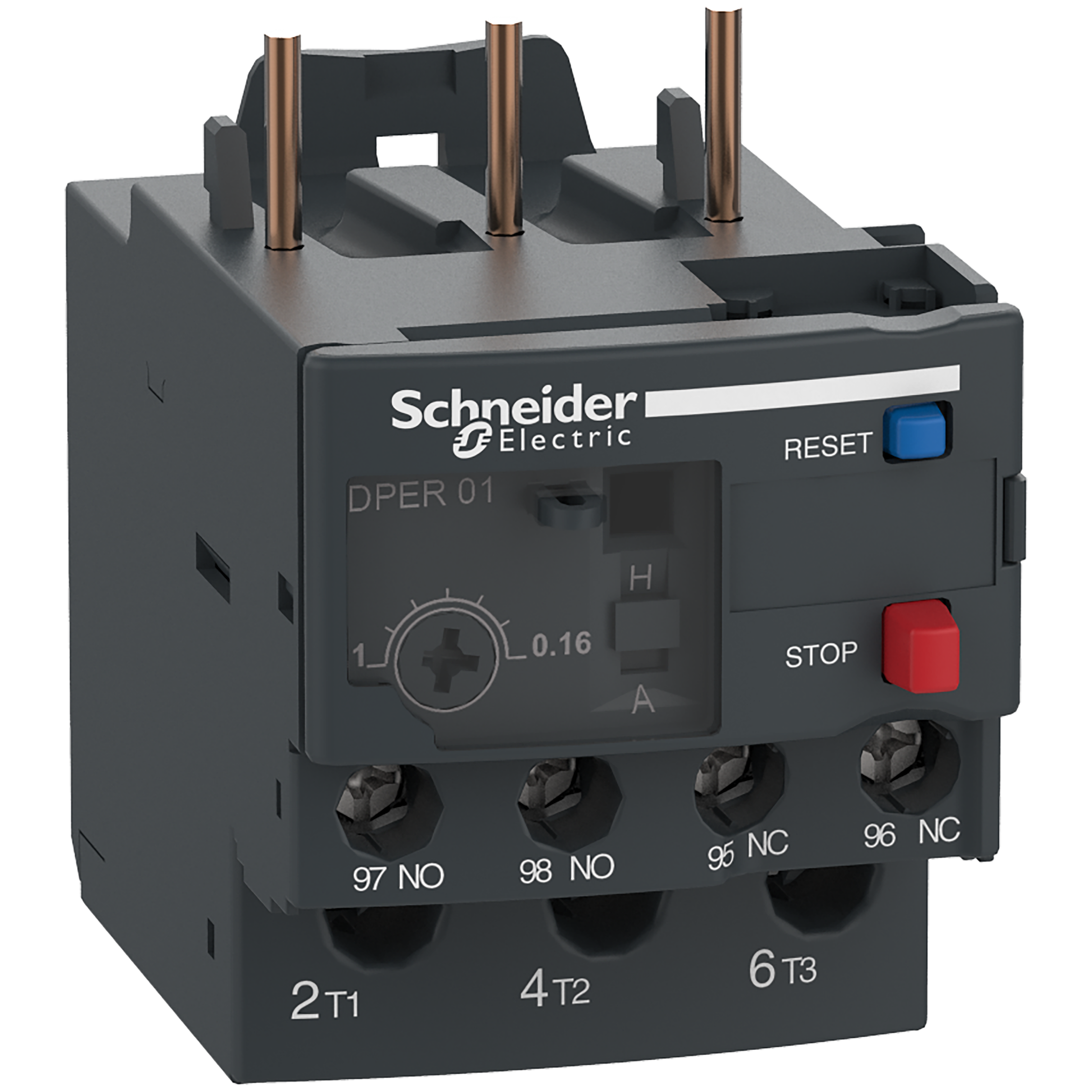 SCHNEIDER ELECTRIC - Thermal overload relay,Easy TeSys DPER,0.1-0.16A,class 10