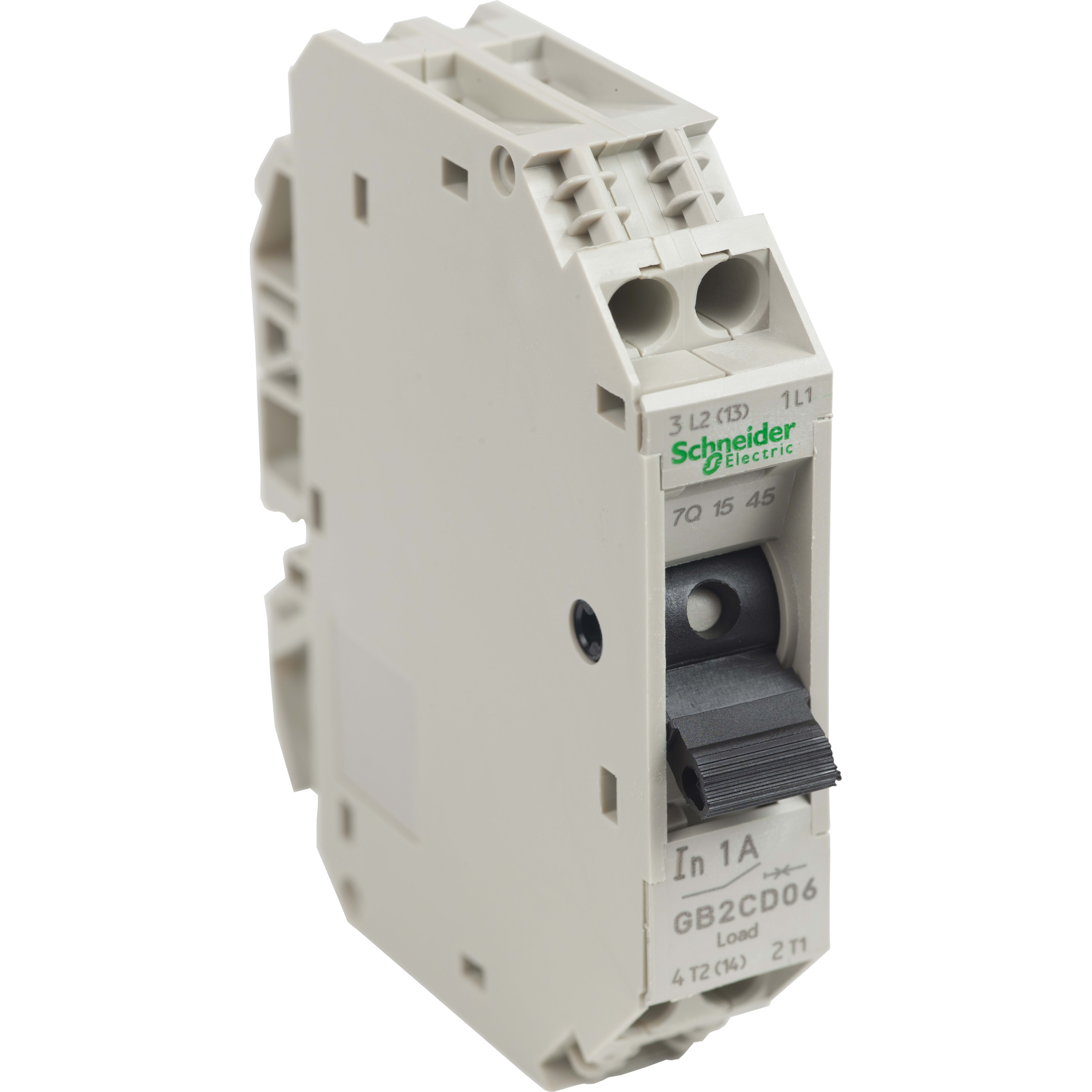SCHNEIDER ELECTRIC - Interruttore TeSys per circuiti di controllo - GB2CD - 1 A - 1 polo+N - 1d GB2CD06