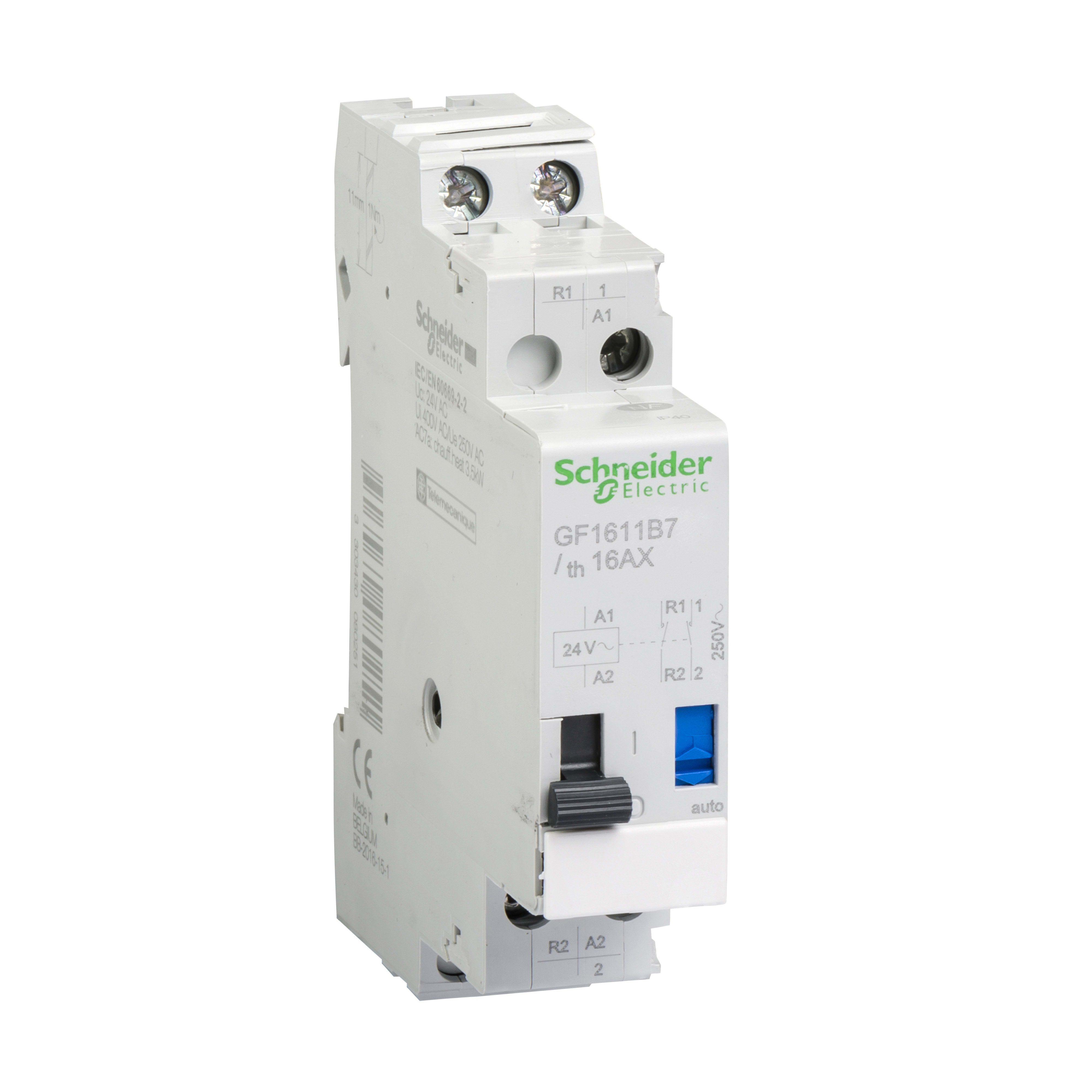 SCHNEIDER ELECTRIC - Relè a impulsi TeSys GC - 16 A - 1 NA + 1 NC - Bobina 24 Vca 50/60 Hz GF1611B7