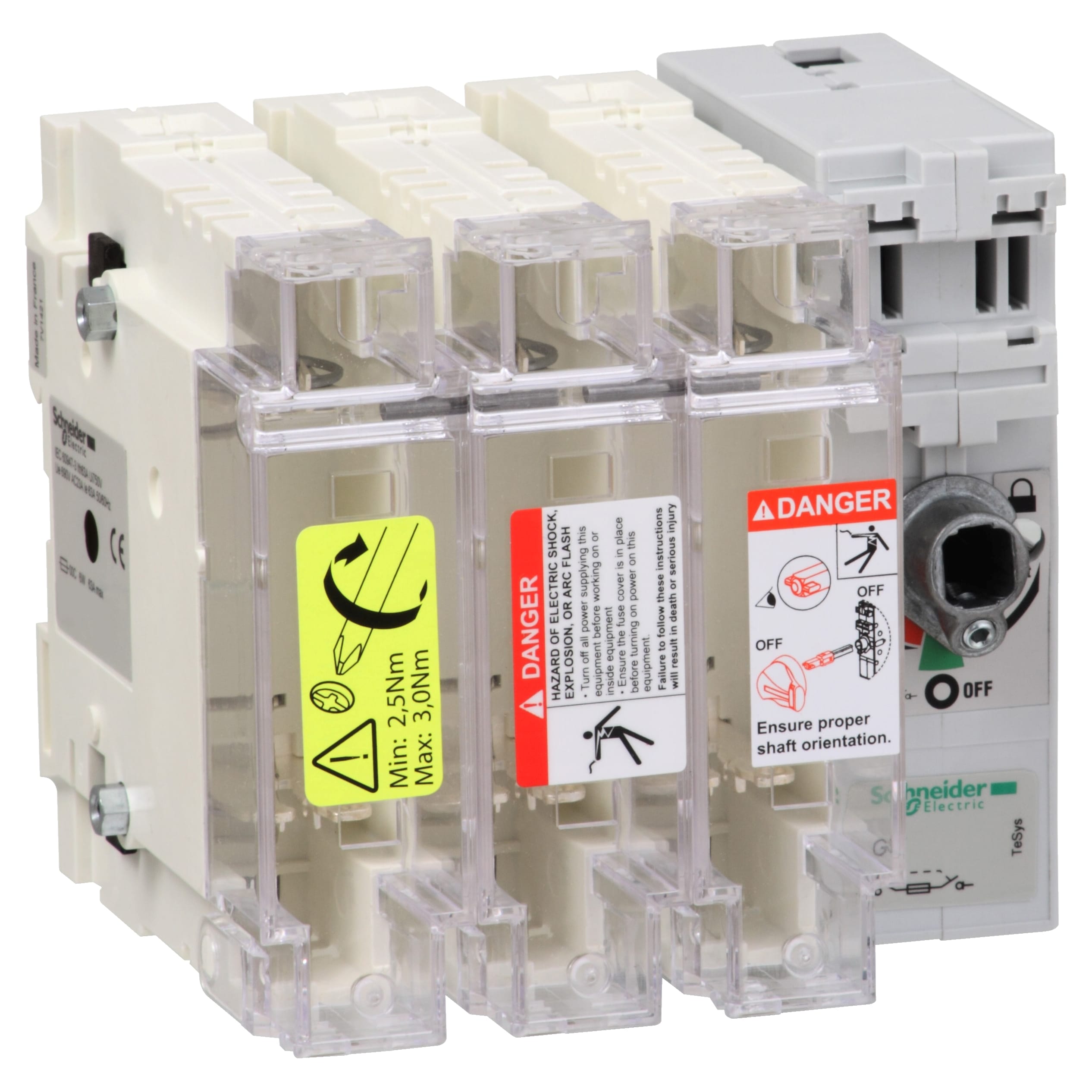 SCHNEIDER ELECTRIC - Interruttore Sezionatore con fusibile, TeSys, GS2J, 3 poli - 100A - DIN 22 x 58 mm