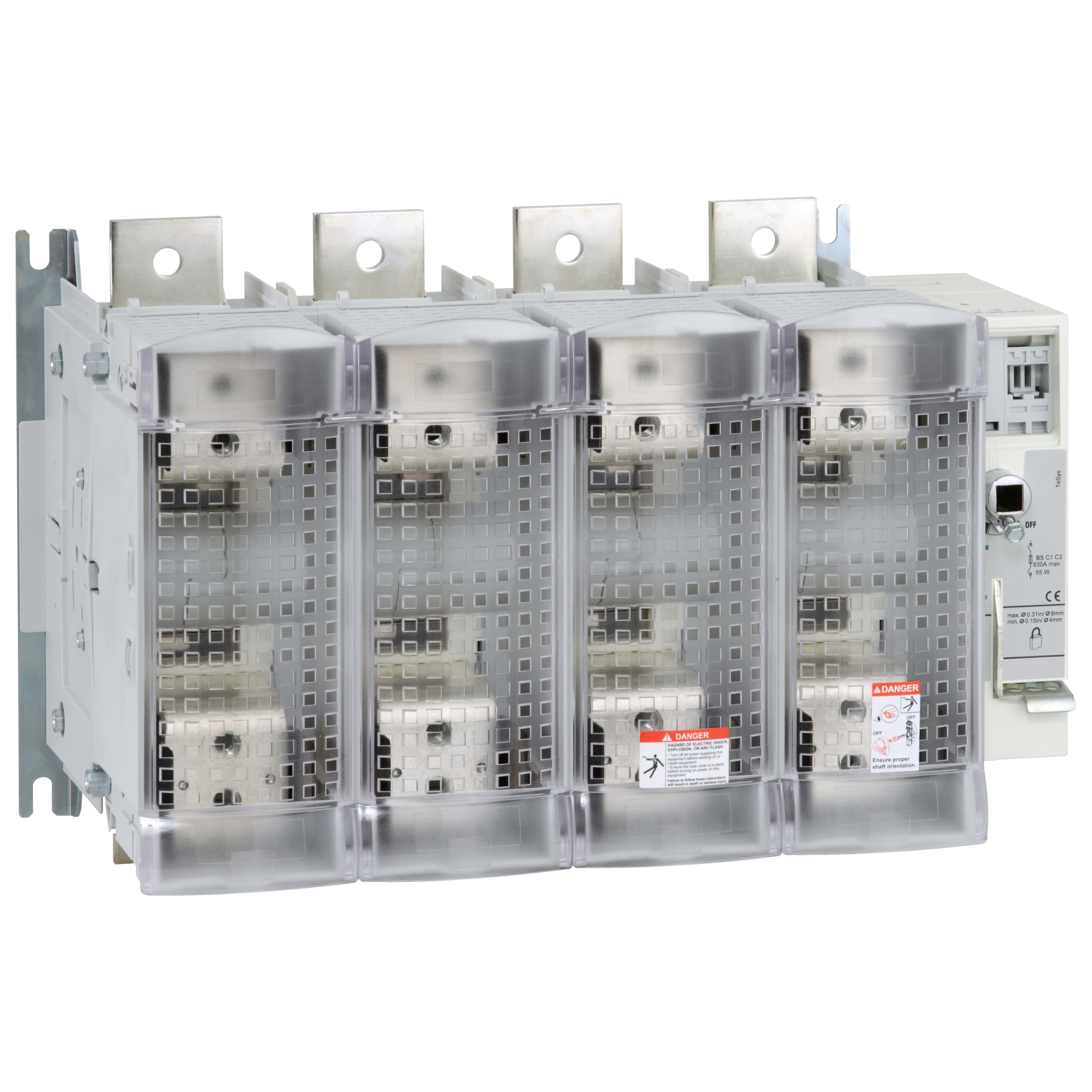 SCHNEIDER ELECTRIC - Interruttore Sezionatore con fusibile, TeSys, GS2S, 4 poli - 630A - DIN C1, C2