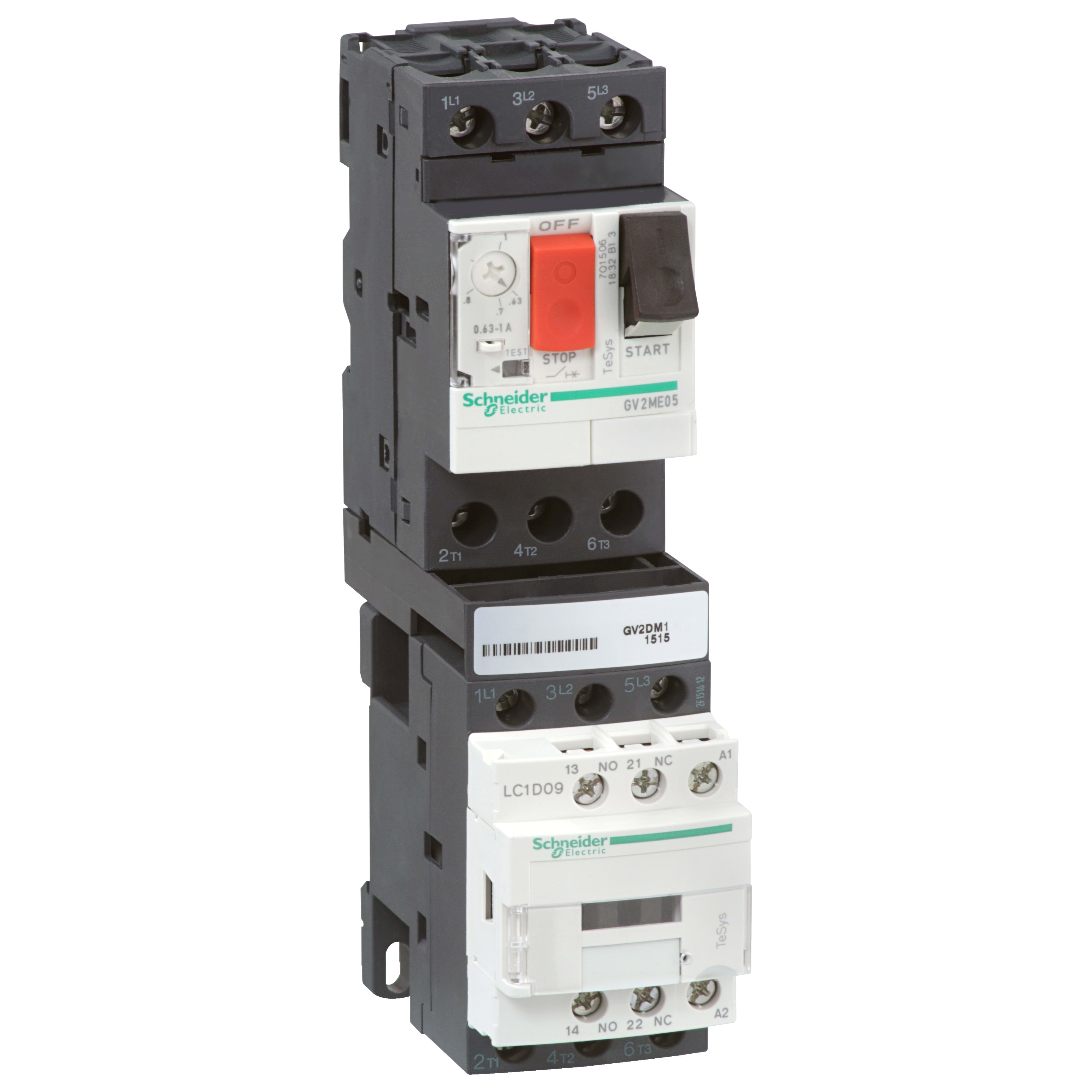 SCHNEIDER ELECTRIC - DOL combination starter, TeSys Deca, 6...10A, 24V DC coil