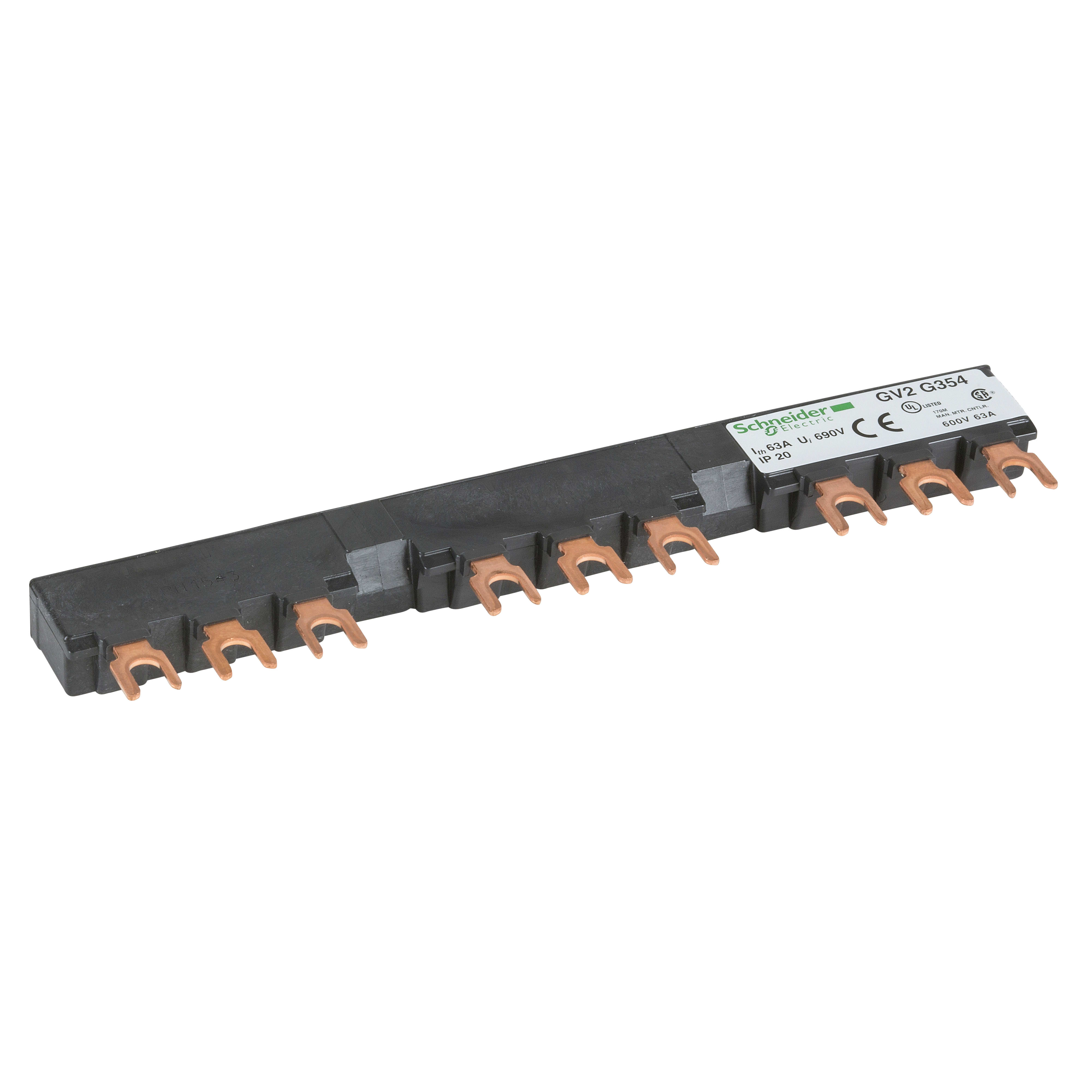 SCHNEIDER ELECTRIC - Sbarra a 3 poli - 63 A - 3 derivazioni - Passo 54 mm