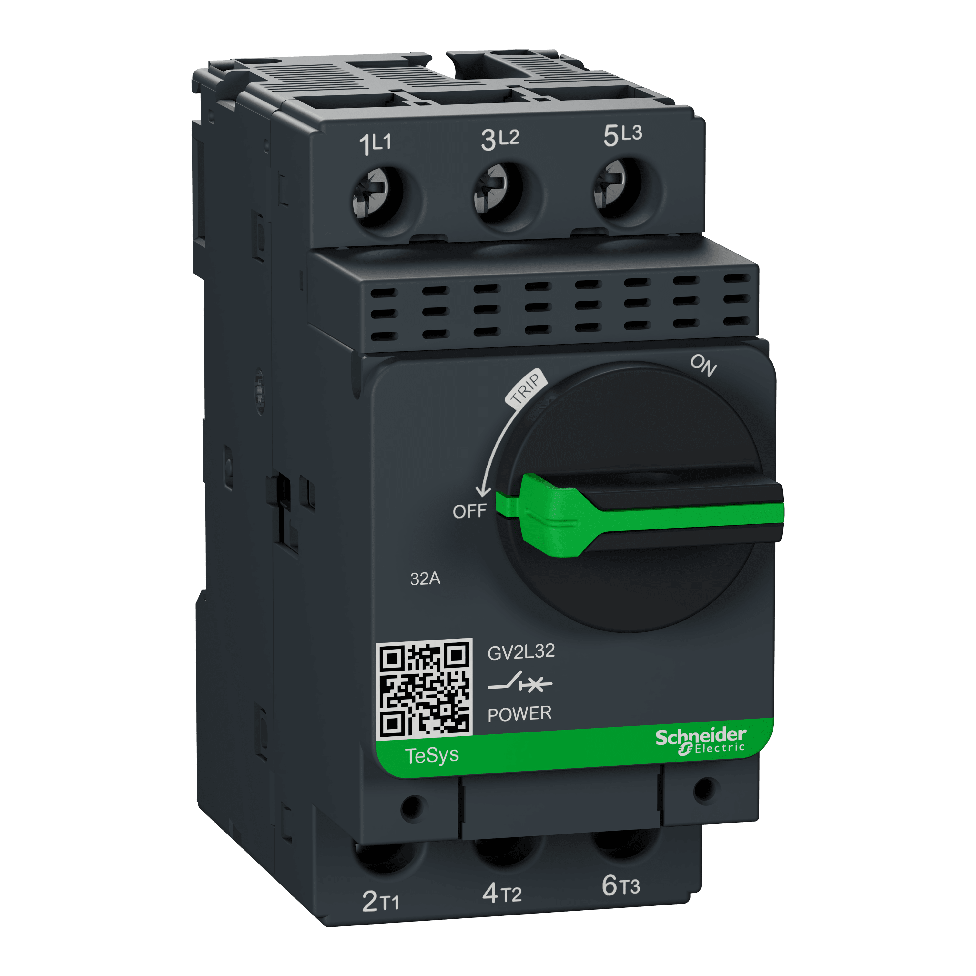 SCHNEIDER ELECTRIC - Interruttore automatico magnetico manovra rotativa, TeSys, GV2L, 32A viti serrafilo GV2L32