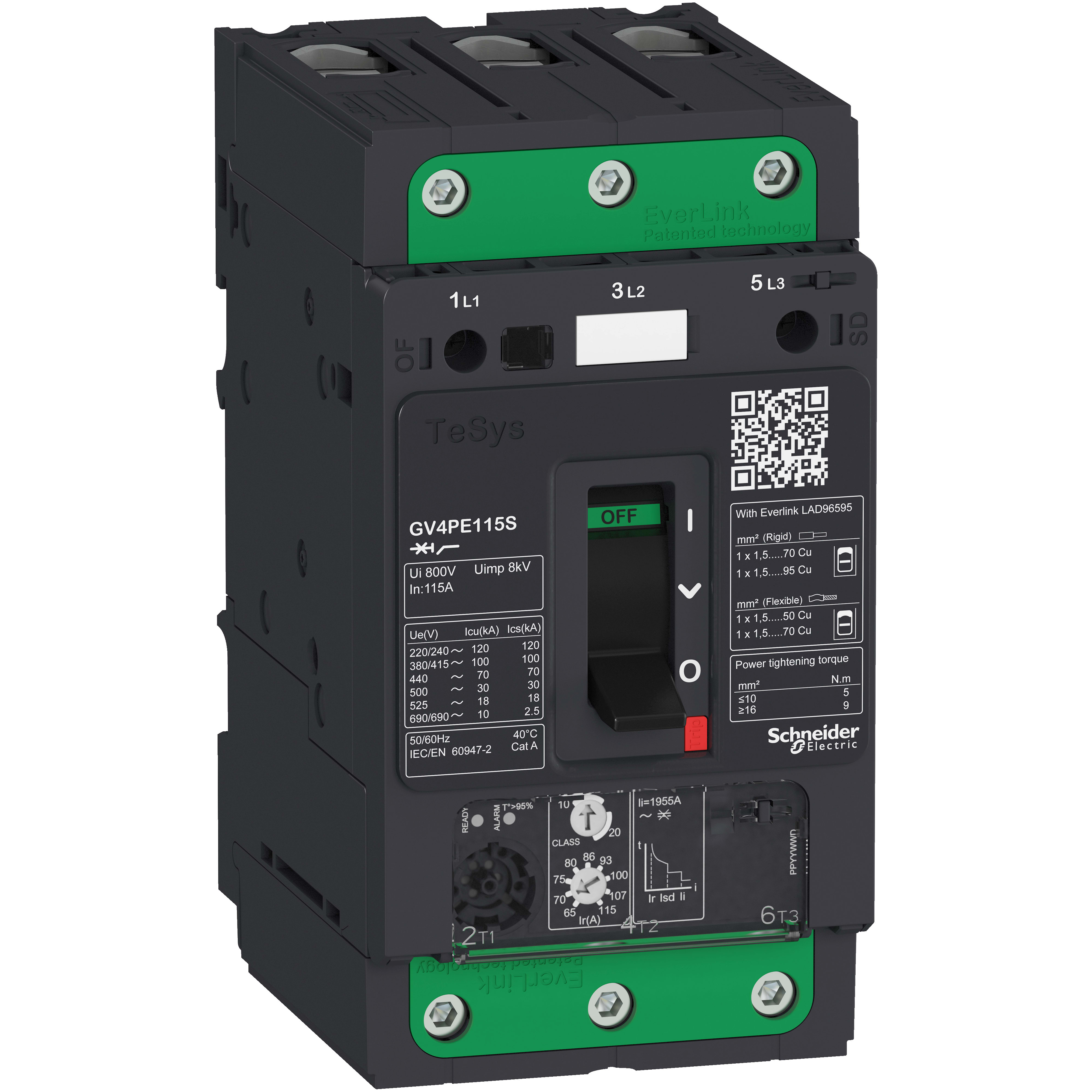 SCHNEIDER ELECTRIC - Interruttore salvamotore magnetotermico 12,5A 50kA Everlink