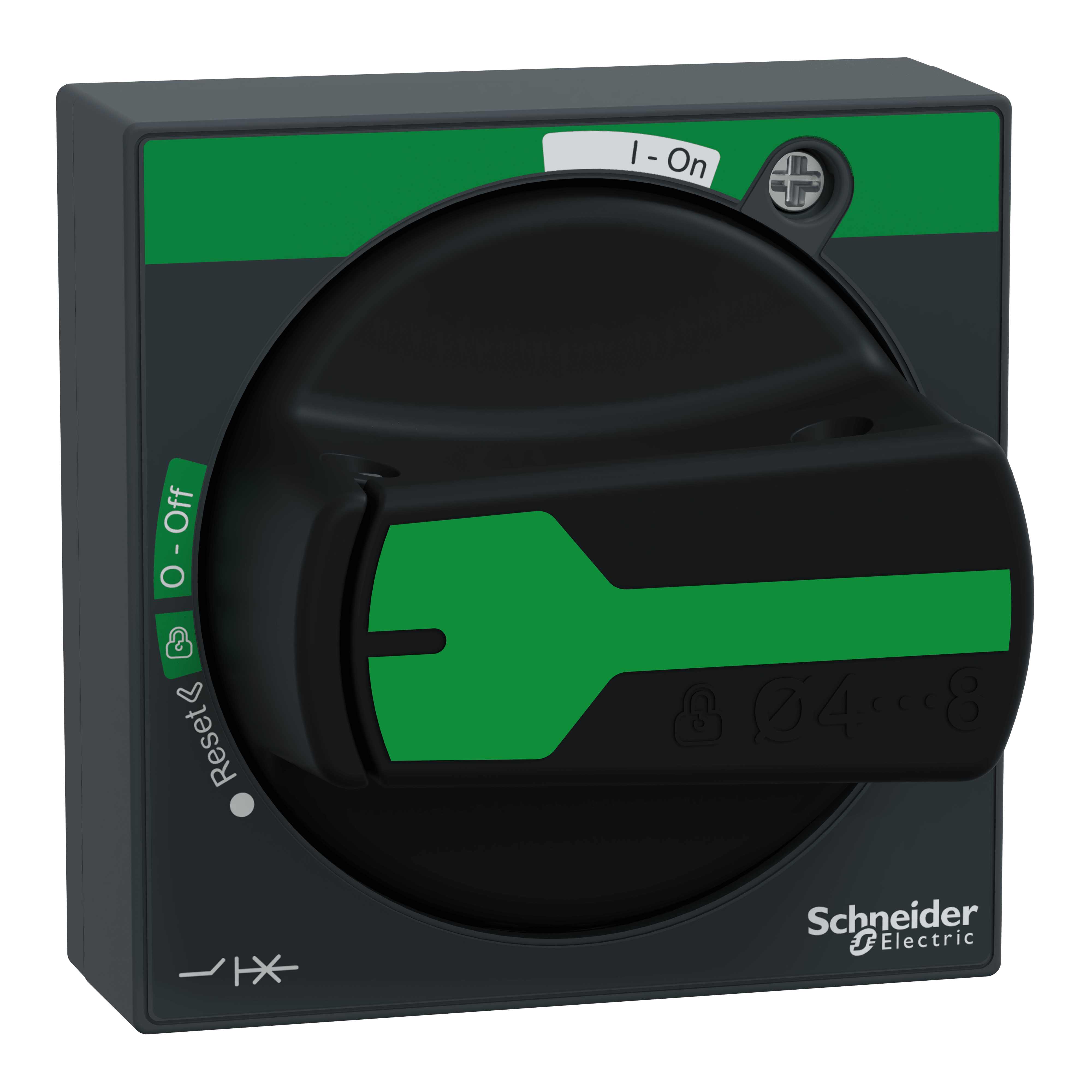 SCHNEIDER ELECTRIC - Impugnatura rotante, TeSys GV2-GV3-U, IP65, impugnatura nera, senza indicazione di scatto, albero corto