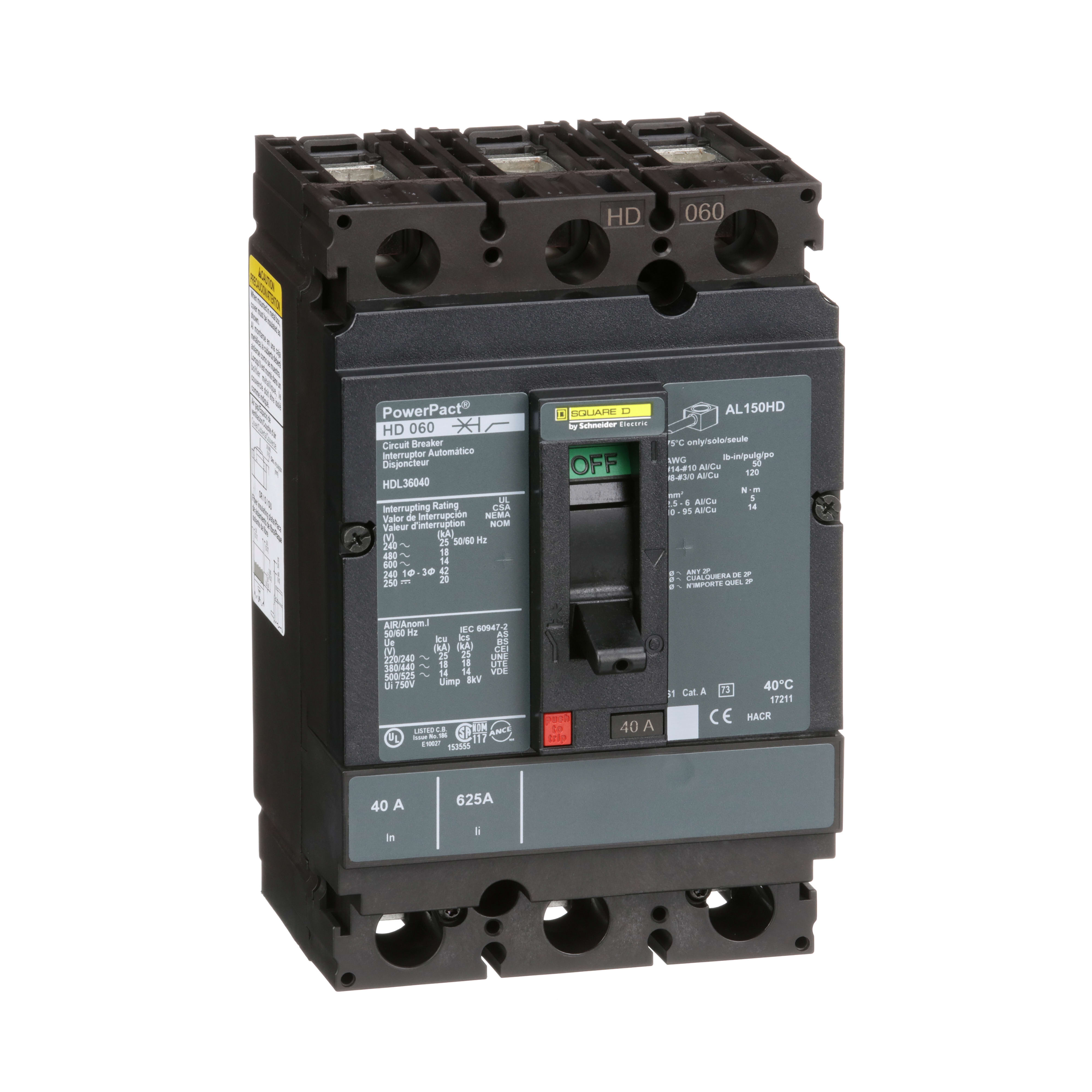 SCHNEIDER ELECTRIC - Interruttore scatolato 600 V 40 A