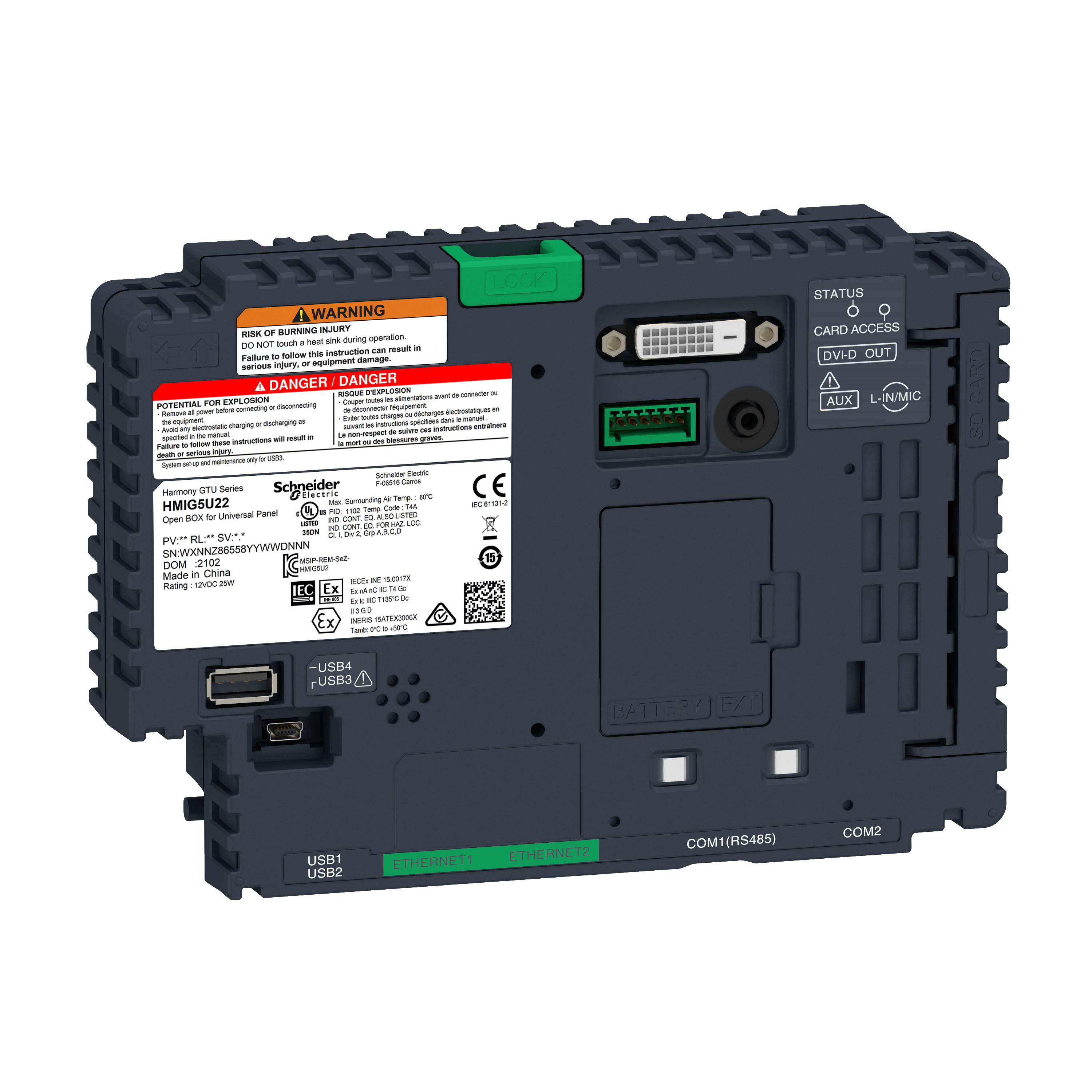 SCHNEIDER ELECTRIC - Base interruttore Harmony GTU, Open BOX Windows 10, Universal Panel, con software HMI installato, 32 GB CFast card