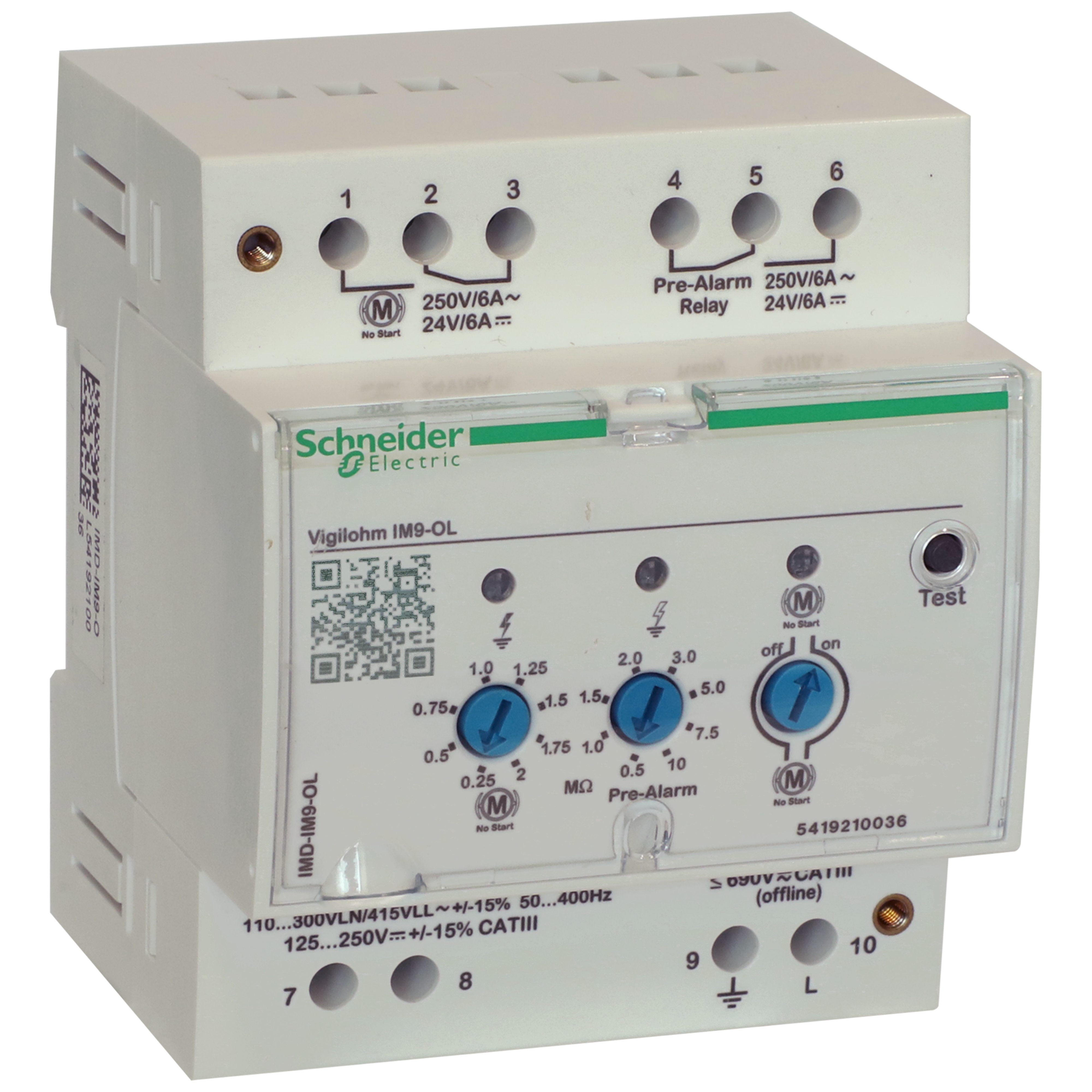 SCHNEIDER ELECTRIC - Controllore permanente di isolamento Vigilohm IM9-OL 115/415 Vca