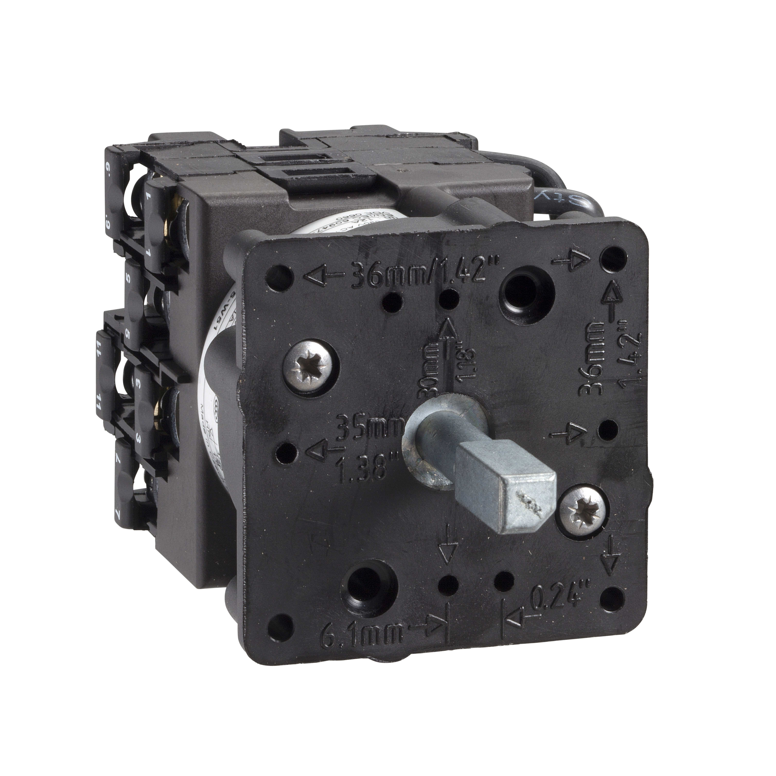 SCHNEIDER ELECTRIC - Commutatore BCD - 1 polo - 30° - 12 A - multifissaggio K1D009BL