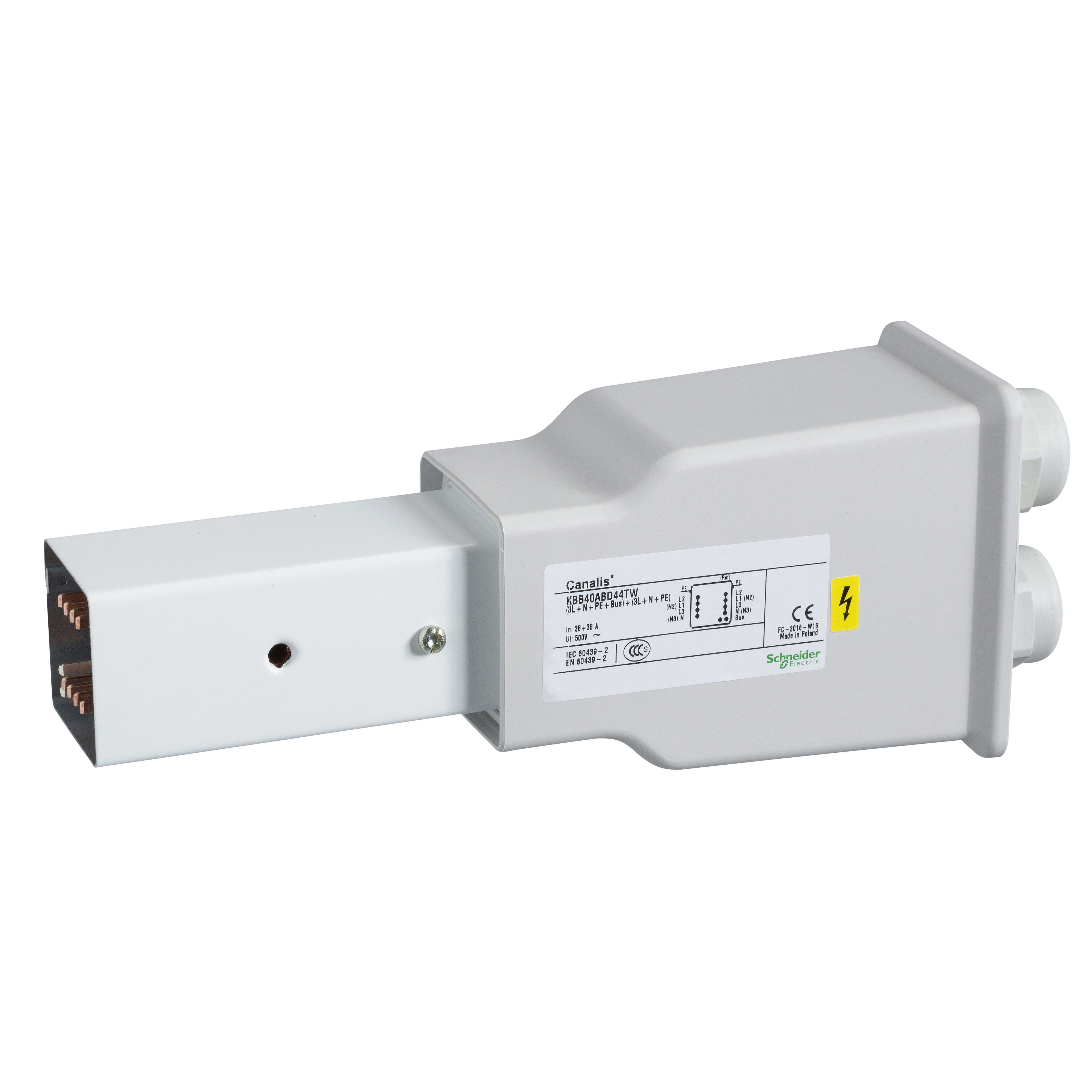 SCHNEIDER ELECTRIC - Canalis - Alimentazione KBB - 40 A - Montaggio a dx - Telecomando - Bianco KBB40ABD44TW