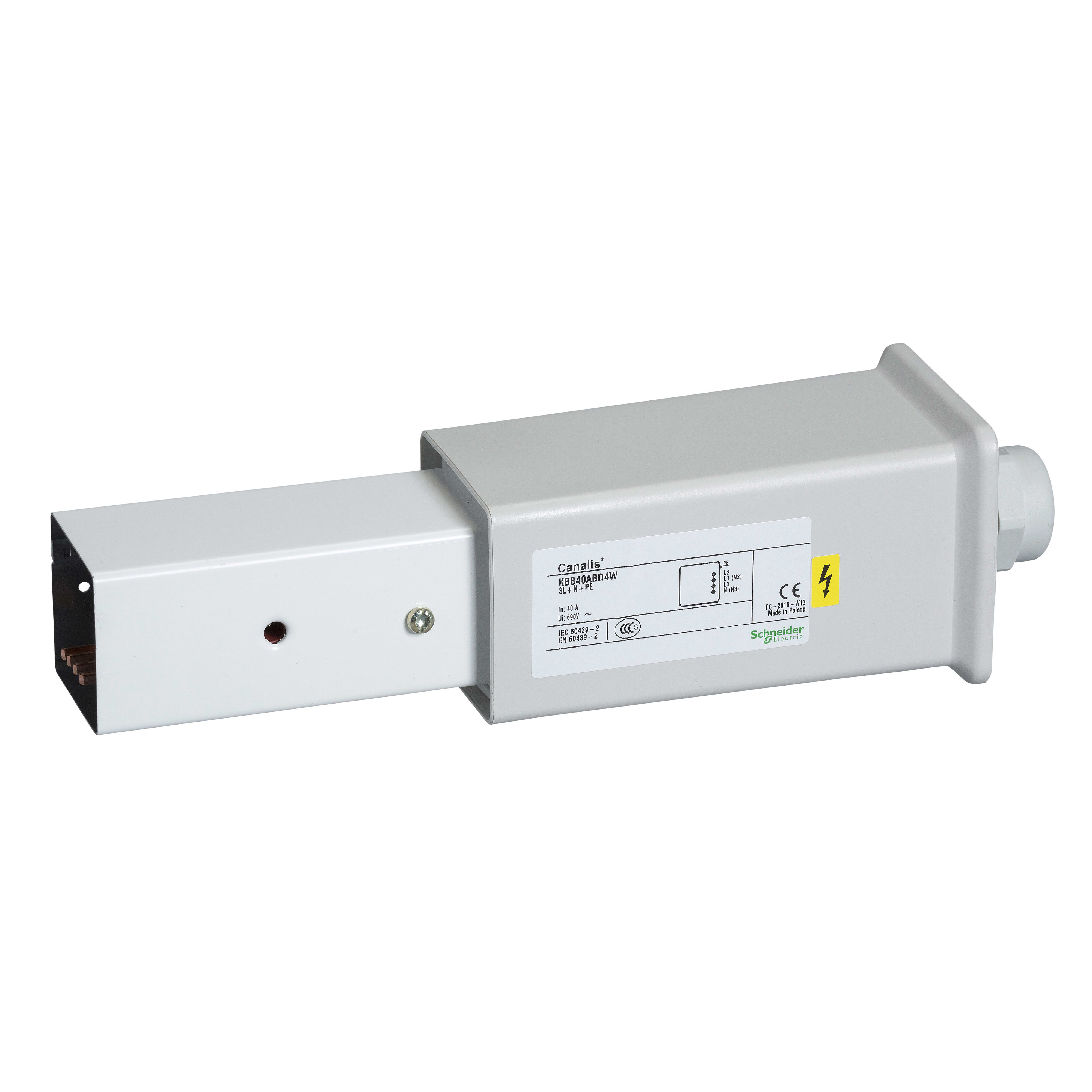 SCHNEIDER ELECTRIC - Canalis - Alimentazione KBB - 40 A - Montaggio a dx - Bianco