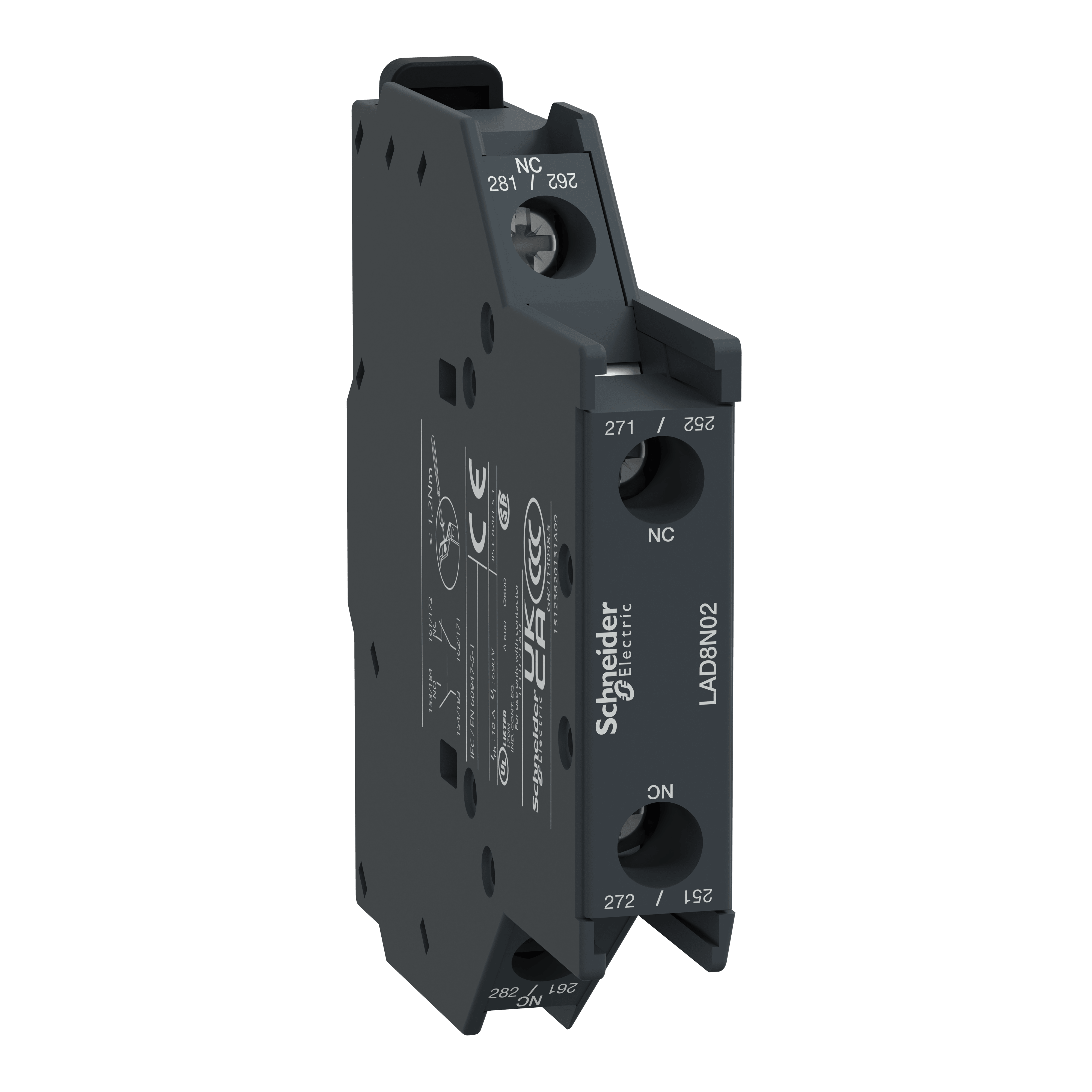 SCHNEIDER ELECTRIC - Blocco contatti ausiliari TeSys - 2NC - Morsetti a vite LAD8N02