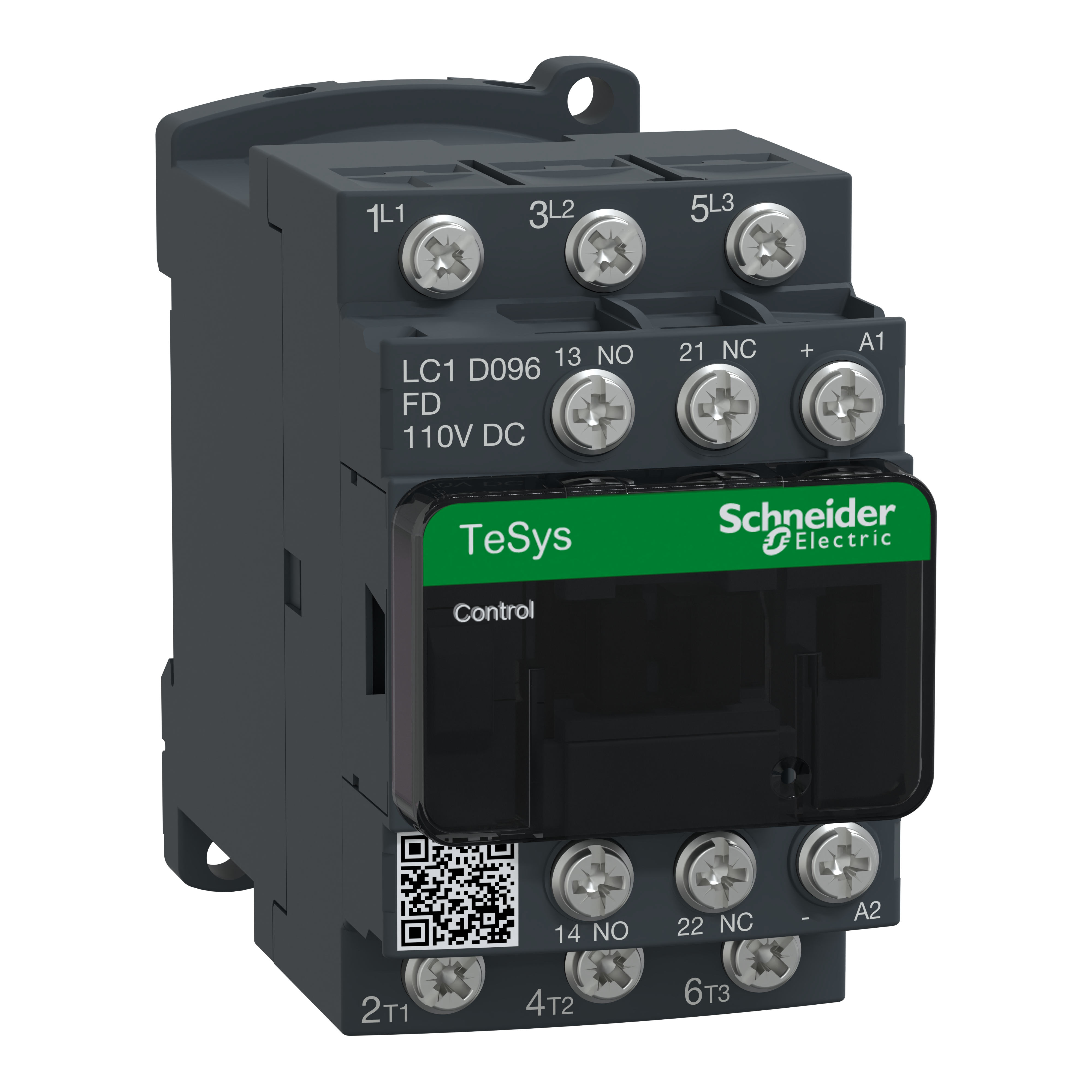 SCHNEIDER ELECTRIC - Contactor, TeSys Deca, 3P(3NO), AC-3/AC-3e, <=440V, 9A, 110V DC coil, lugs-ring terminals