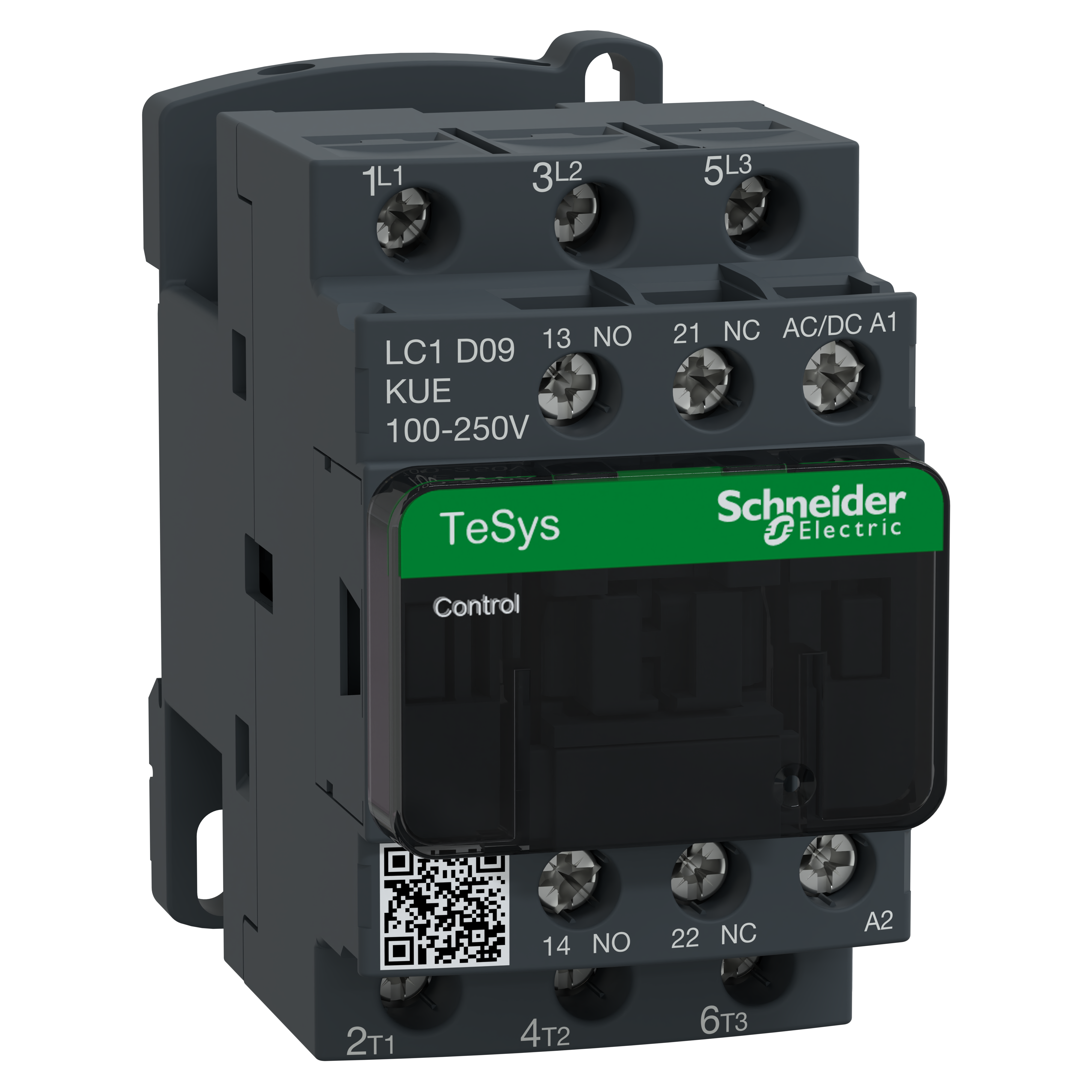 SCHNEIDER ELECTRIC - TeSys D Green contattore - 3P - <= 440 V - 25 A AC-3 - 100...250 V AC/DC LC1D09KUE