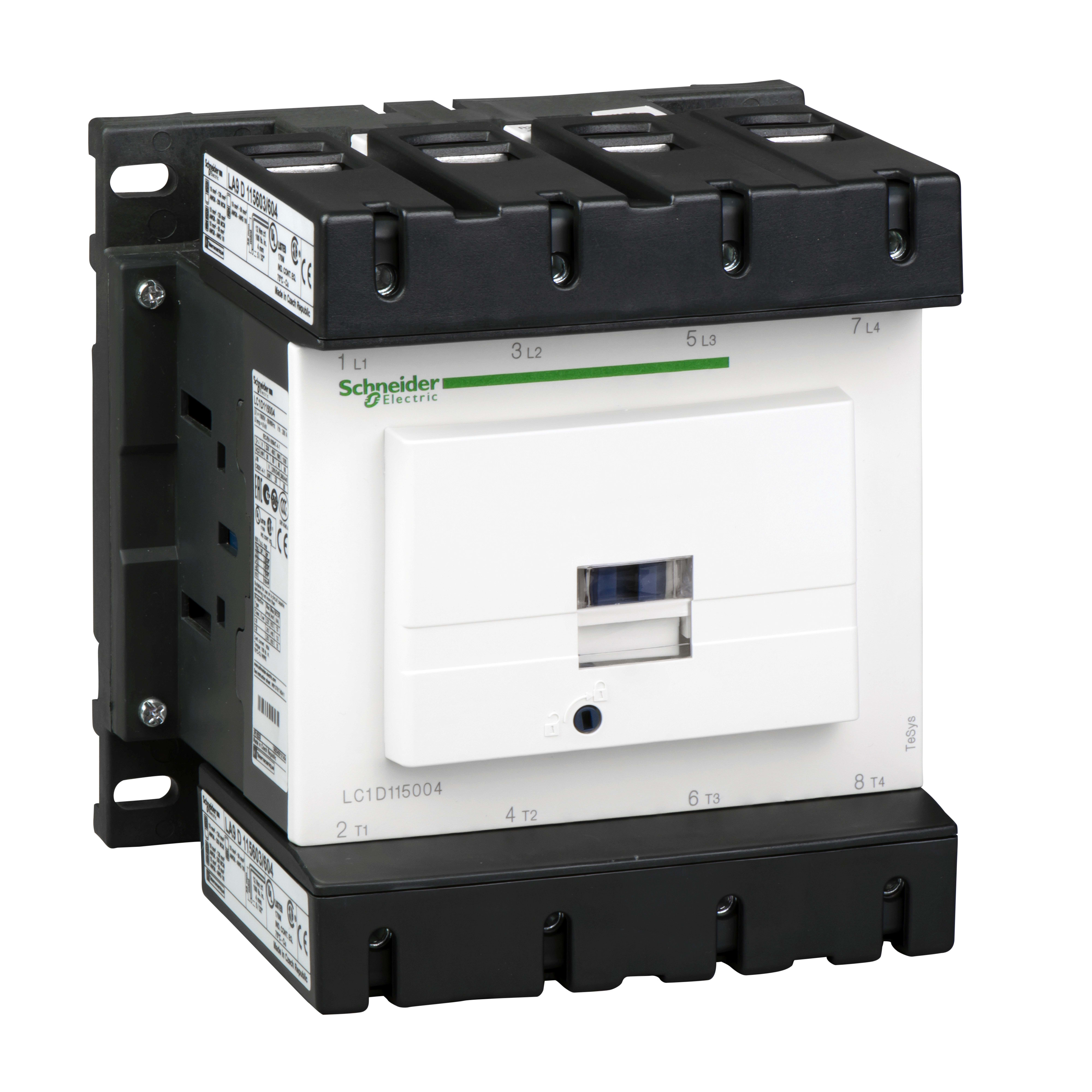 SCHNEIDER ELECTRIC - Contattore TeSys D - 4P (4 NA) - AC1 - <= 440 V 200 A - 380 Vca 50 Hz