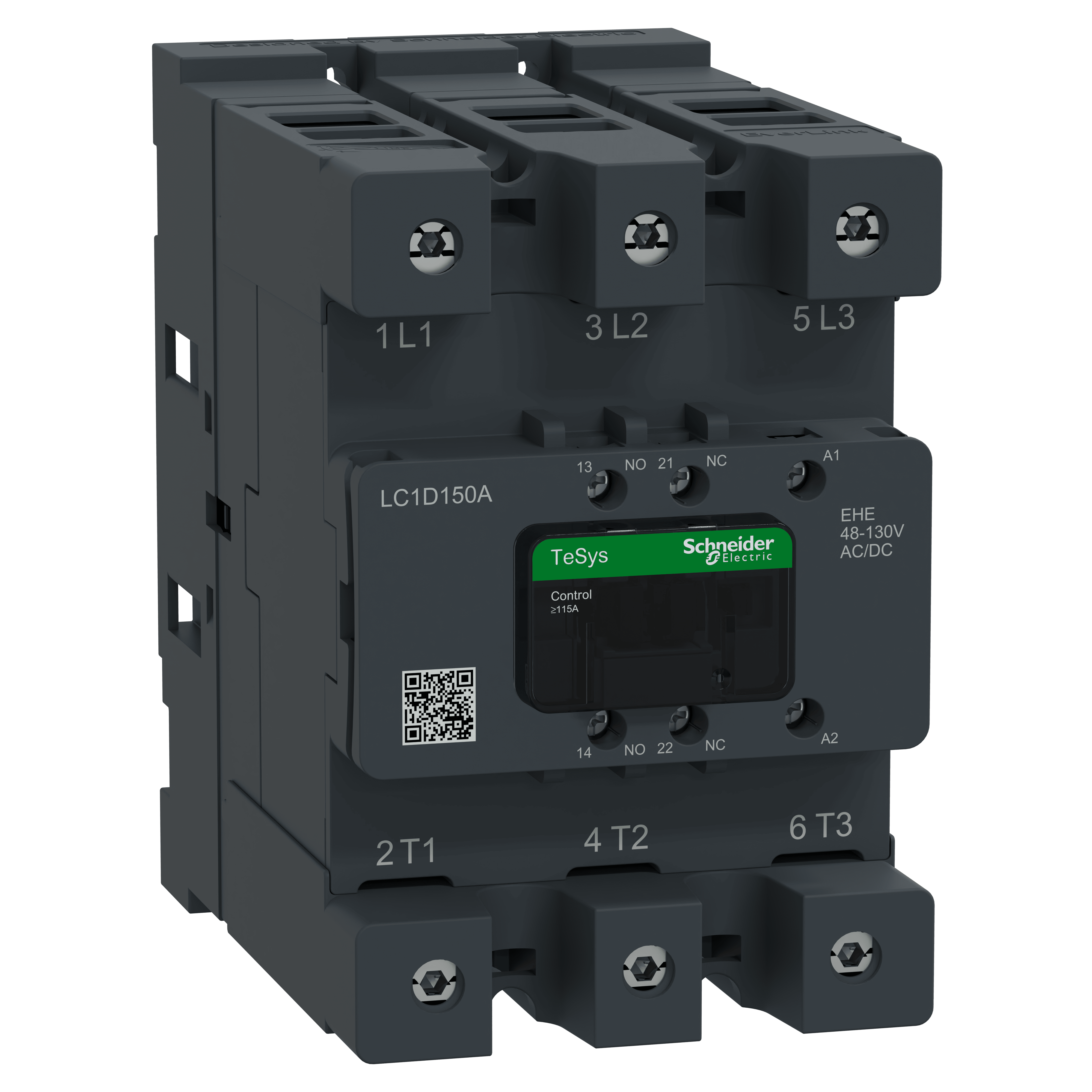 SCHNEIDER ELECTRIC - Contattore, Tesys deca Advanced, 3P3NO, AC-3AC-3e, 440V, 150A, bobina ACDC 48-130V, connettore