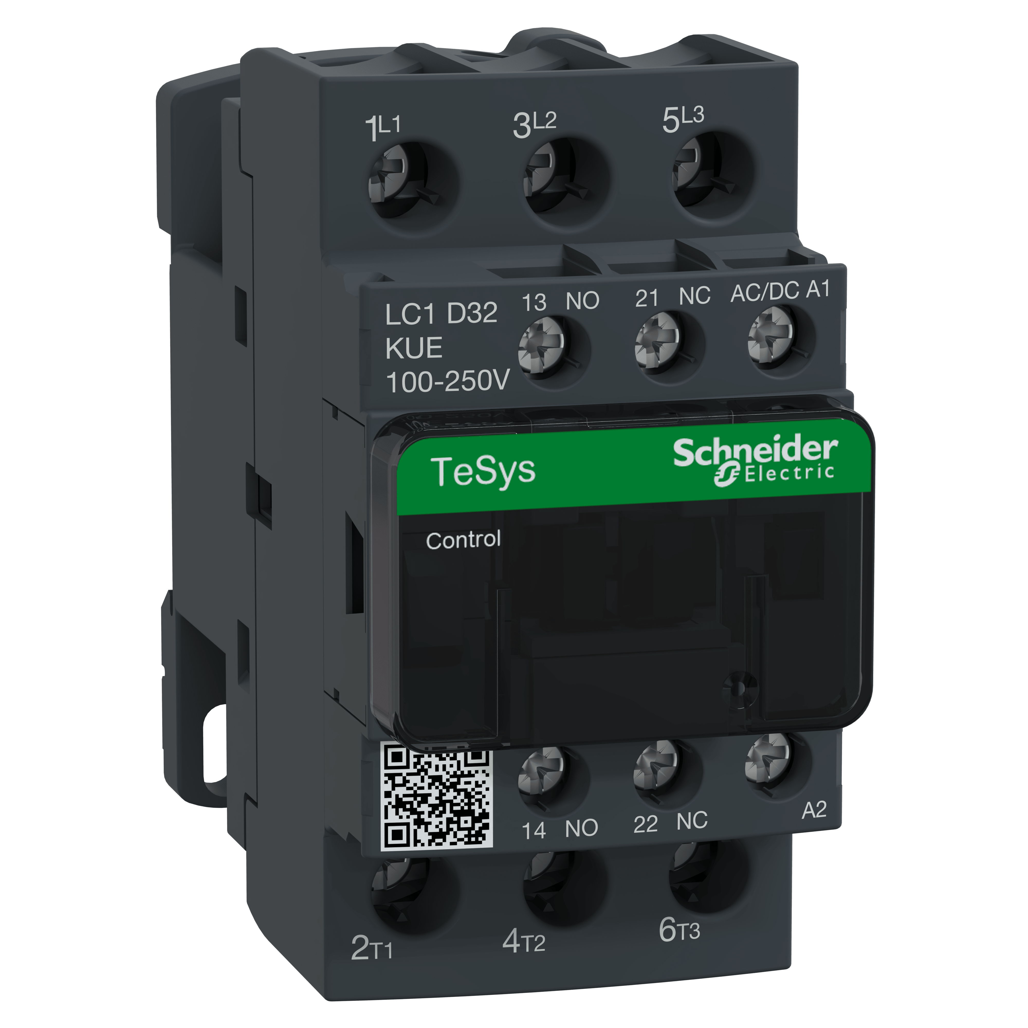 SCHNEIDER ELECTRIC - TeSys D Green contattore - 3P - <= 440 V - 32 A AC-3 - 100...250 V AC/DC LC1D32KUE