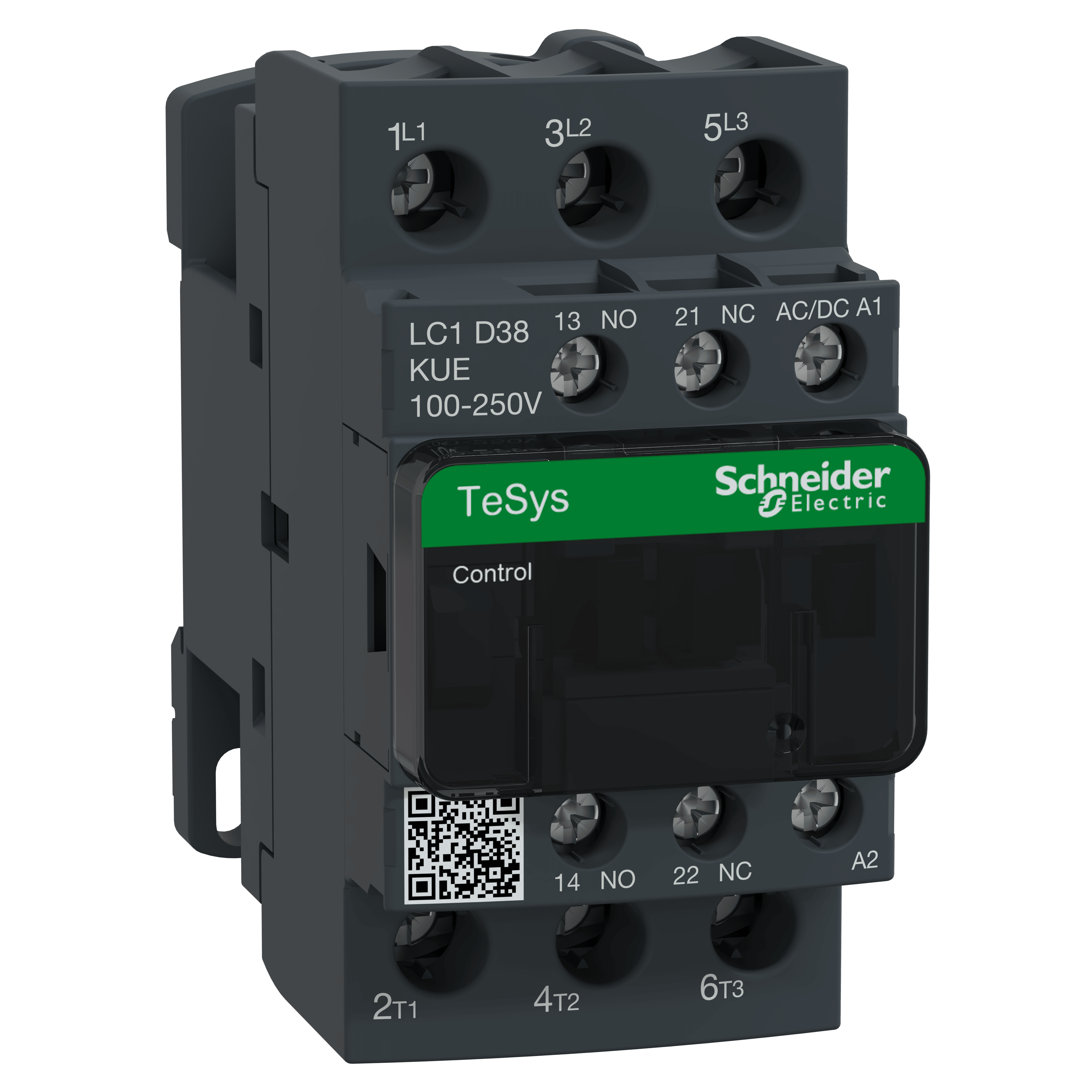 SCHNEIDER ELECTRIC - TeSys D Green contattore - 3P - <= 440 V - 38 A AC-3 - 100...250 V AC/DC