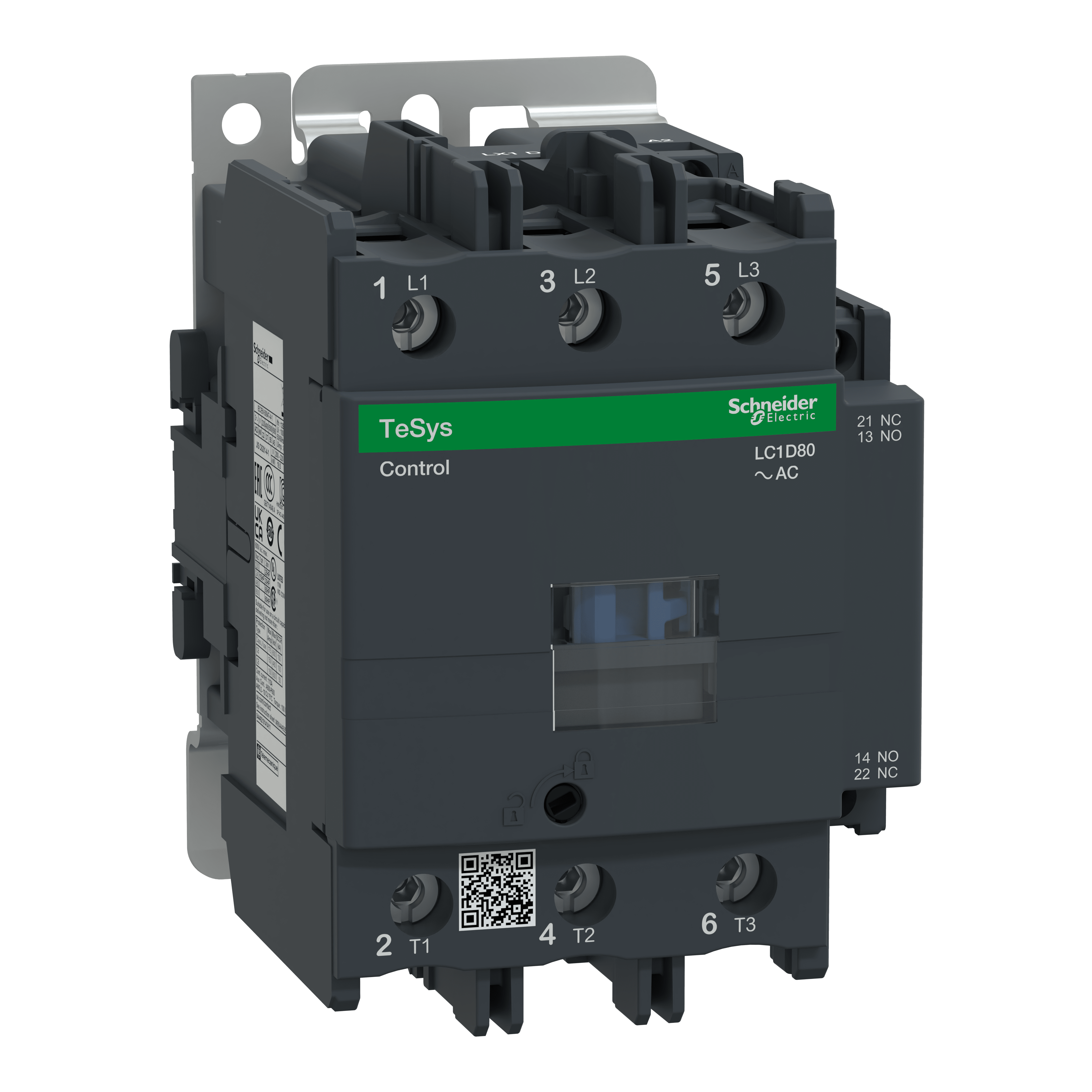 SCHNEIDER ELECTRIC - Contattore TeSys LC1D - 3 poli - AC3 440V 80 A - 220 V AC LC1D80M5