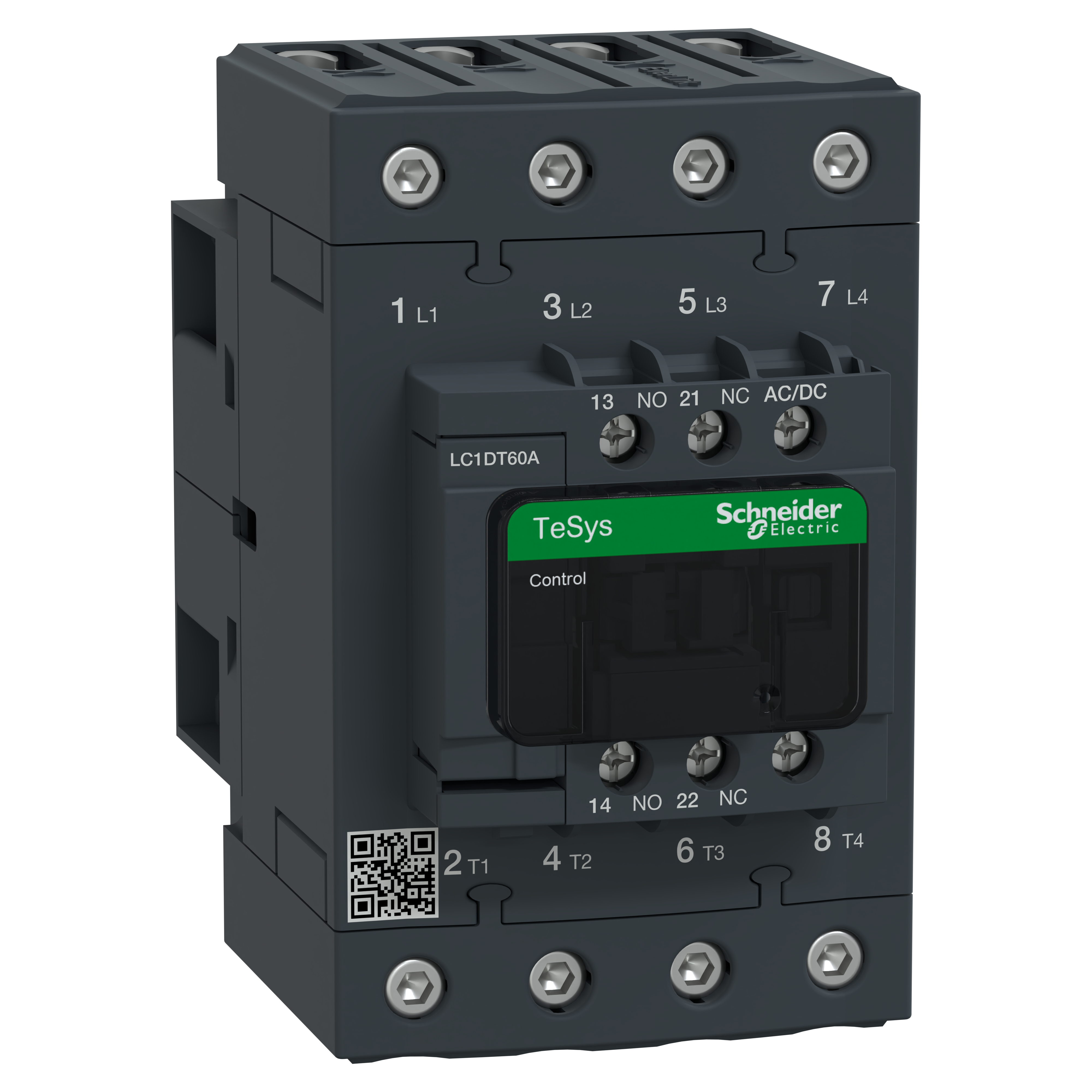 SCHNEIDER ELECTRIC - Contattore, TeSys Deca, 4P(4NO), AC-1, <=440V, 60A, bobina 24...60V AC/DC connessioni a vite EverLink BTR