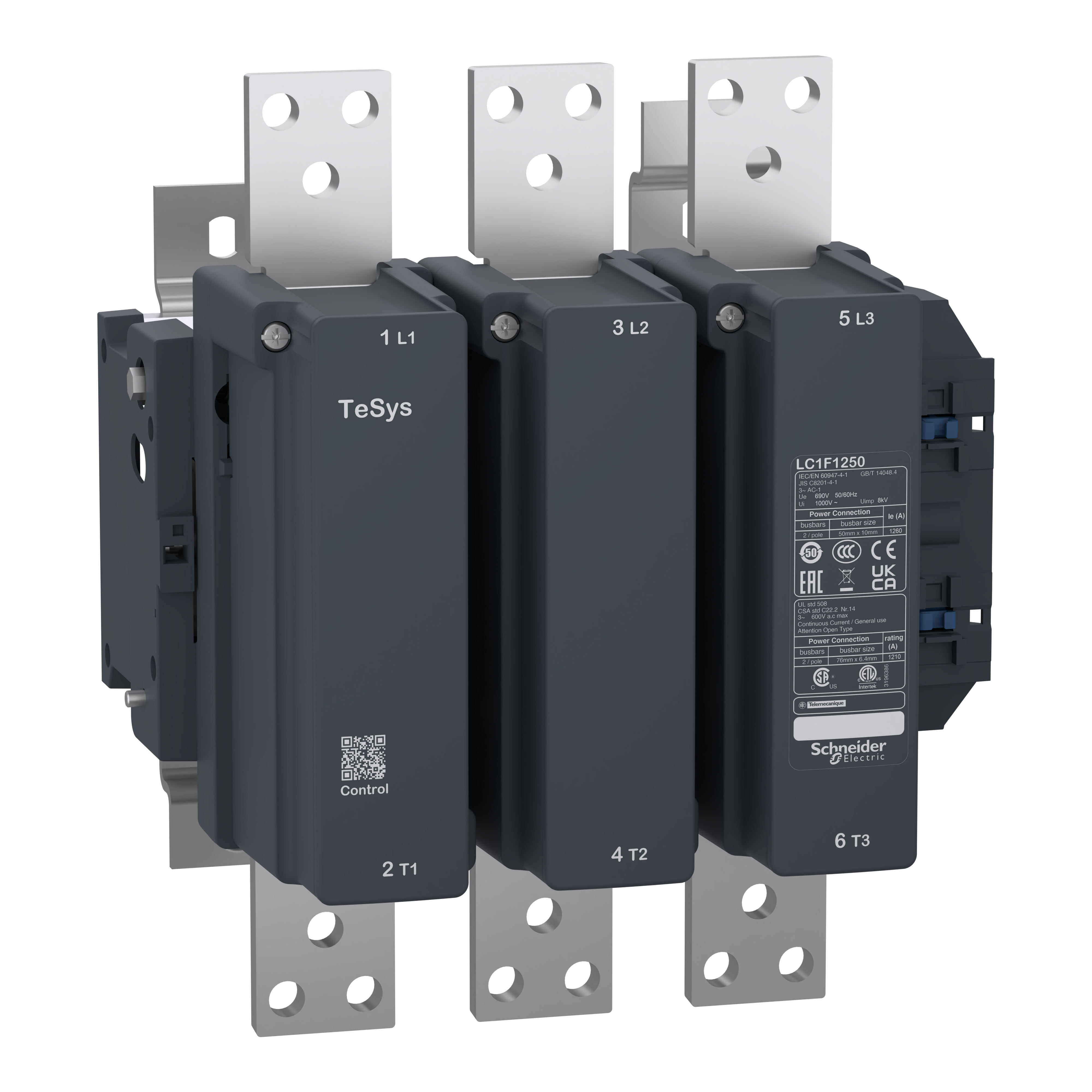 SCHNEIDER ELECTRIC - Contattore TeSys F - 3P (3 NA) - AC1 - <= 440 V 1260 A - 110 Vca
