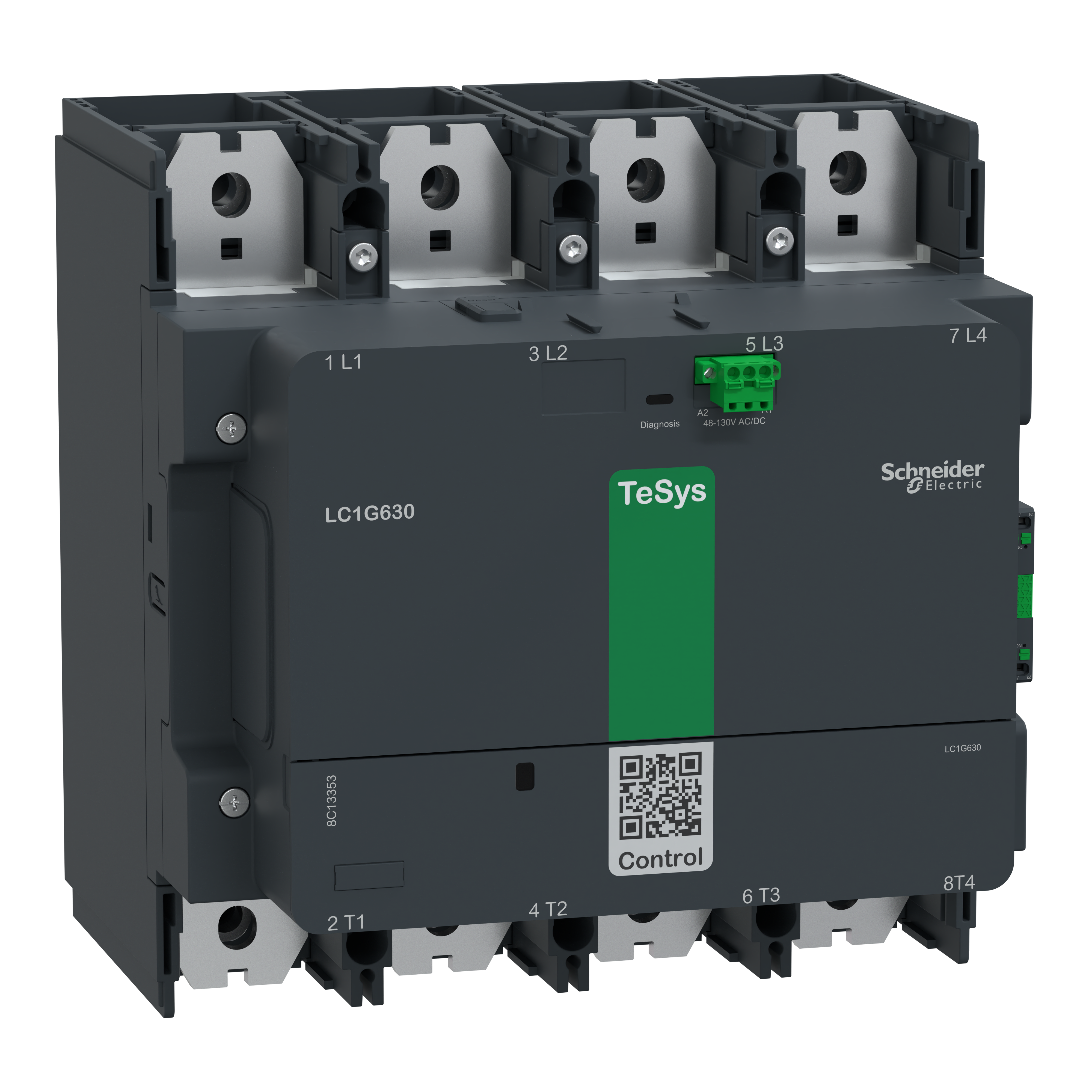 SCHNEIDER ELECTRIC - Contattore elevata potenza TeSys Giga, 4P (4NO), AC1 1050A, versione Standard, bobina elettronica 100…250 V AC/DC